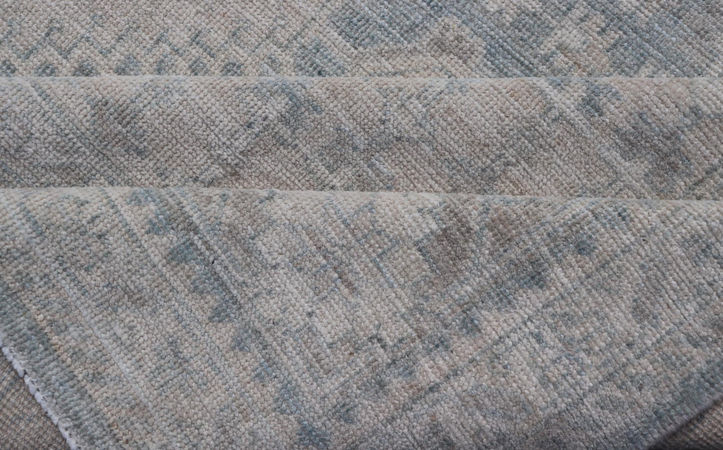 Modern Persian Shiraz Rug with Tribal Design in Light Blue Background and Taupe. Keivan Woven Arts/ rug AWR - 8003 Country of Origin: Afghanistan Type: Shiraz Design: Floral, Medallion Abstract - Tribal Measures: 8' x 9'9 This Shiraz present... - Keivan Woven ArtsAWR - 8003 - 21487Rug