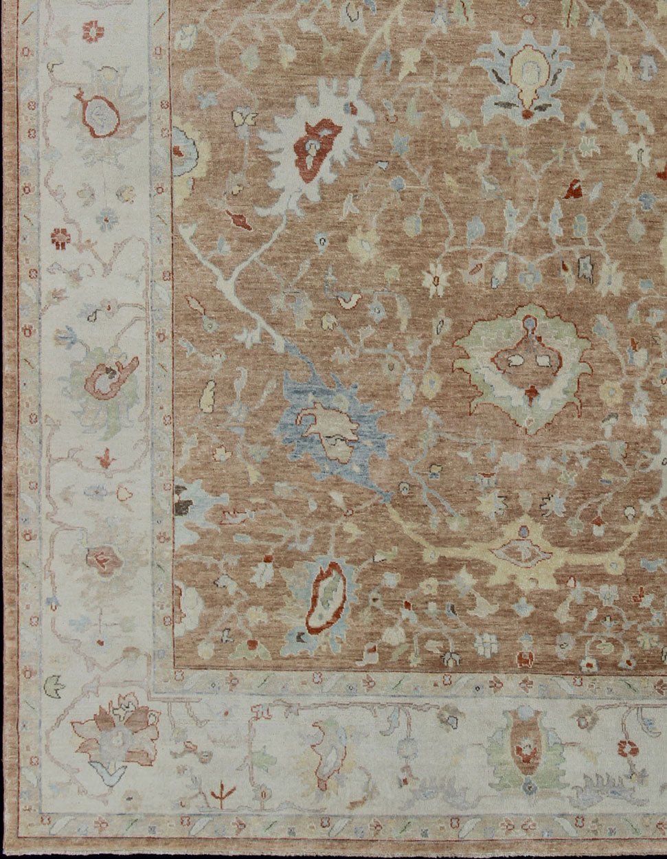 Large Indian All - Over Floral Designed Oushak Rug Hand - Knotted in Wool Measures 10' x 13'10 Country of Origin: India; Type: Oushak; Design: Floral, All - Over, Oushak Floral; Keivan Woven Arts: BDH - 743461; Large Indian Floral Oushak Rug Han... - Keivan Woven ArtsBDH - 743461 - 10886Rug