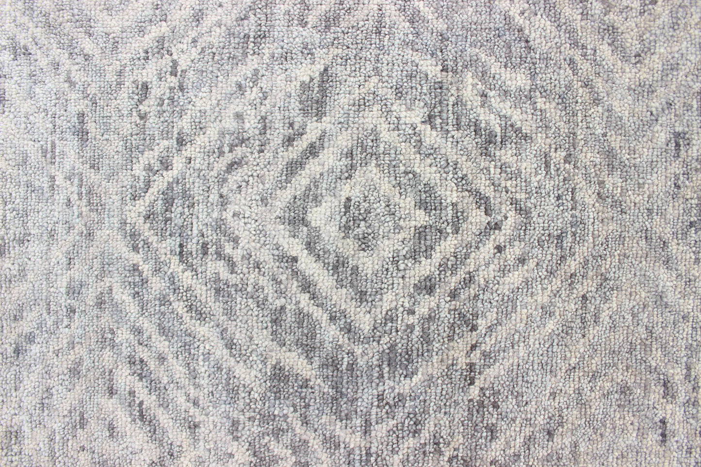 Hand - Knotted Modern Indian Area Rug in Gray - Green with Diamond Design Measures 10'0 x 13'10 Country of Origin: India; Type: Modern; Design: All - Over, Diamond, Geometric; Keivan Woven Arts; rug BDH - 762138; Oversized Hand - Knotted Diamo... - Keivan Woven ArtsBDH - 762138 - RT - 45 - 13422Rug