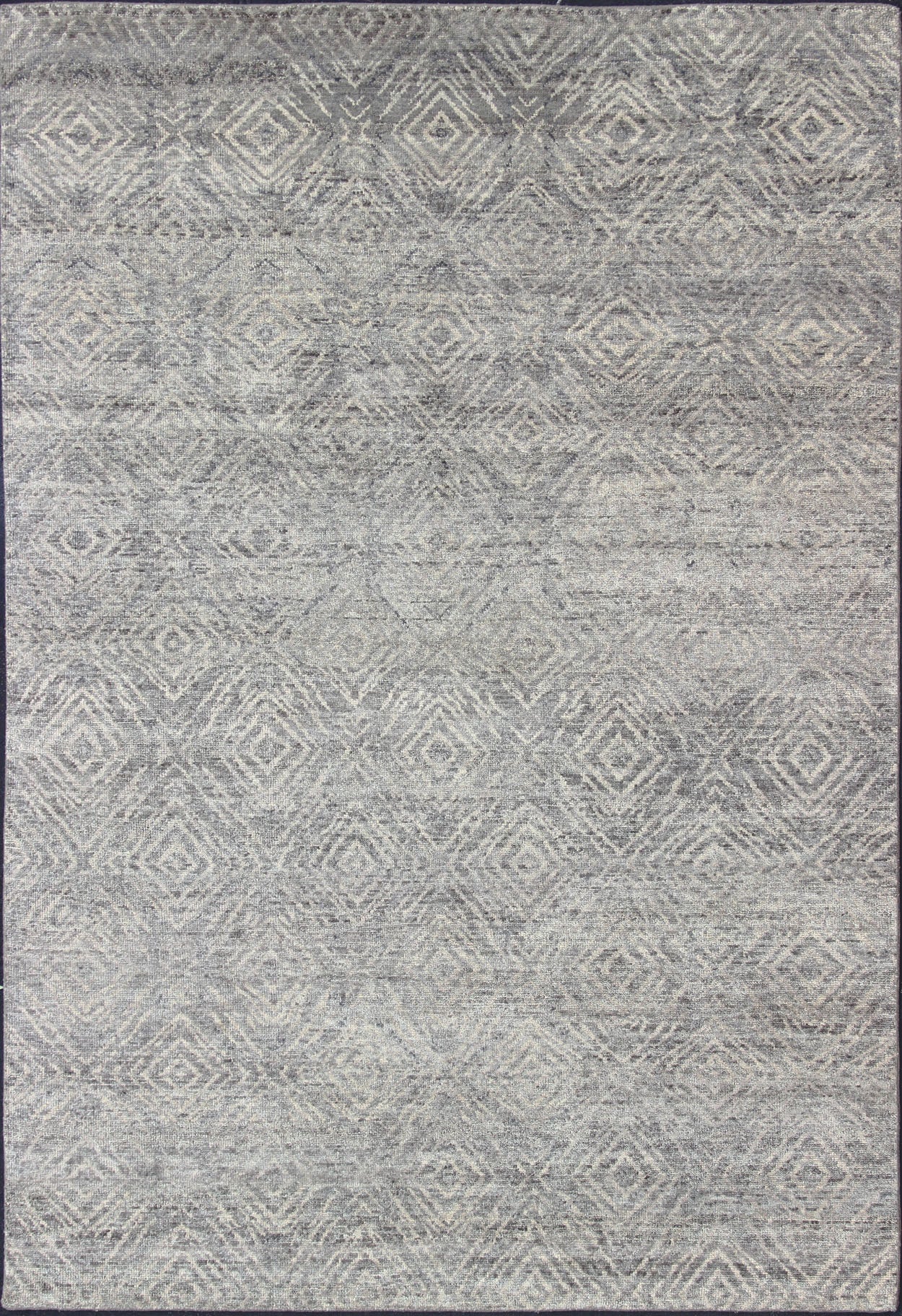 Hand - Knotted Modern Indian Area Rug in Gray - Green with Diamond Design Measures 10'0 x 13'10 Country of Origin: India; Type: Modern; Design: All - Over, Diamond, Geometric; Keivan Woven Arts; rug BDH - 762138; Oversized Hand - Knotted Diamo... - Keivan Woven ArtsBDH - 762138 - RT - 45 - 13422Rug