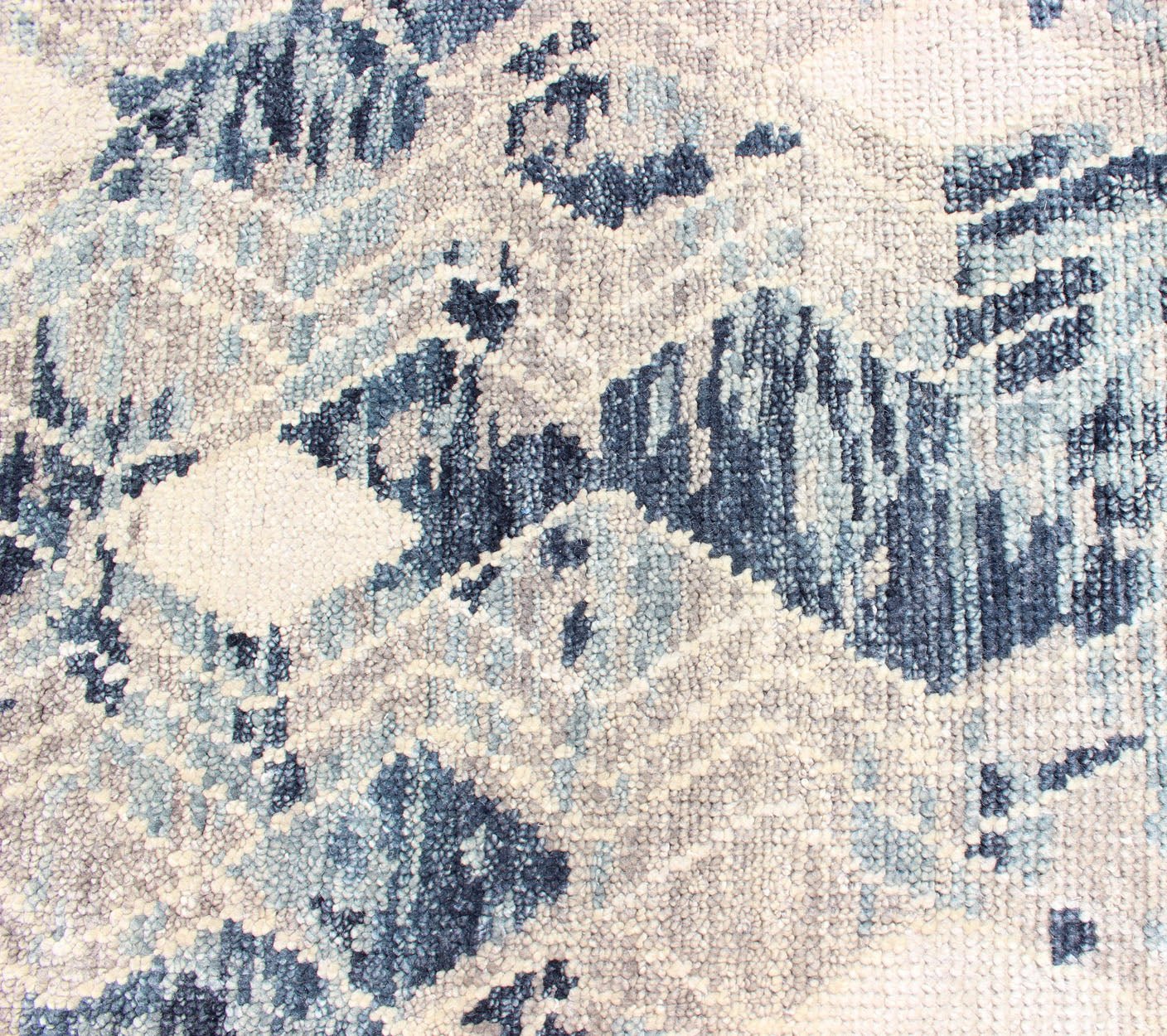 Large Modern Hand Knotted Indian Area Rug in Blue's, Gray, and White Measures 9'0 x 12'0 Country of Origin: India; Type: Modern; Design: All - Over, Abstract, Sub - Geometric, Diamond; Keivan Woven Arts: rug BDH - 764179; Large Modern Indian ... - Keivan Woven ArtsBDH - 764179 - RT - 18 - 13428Rug