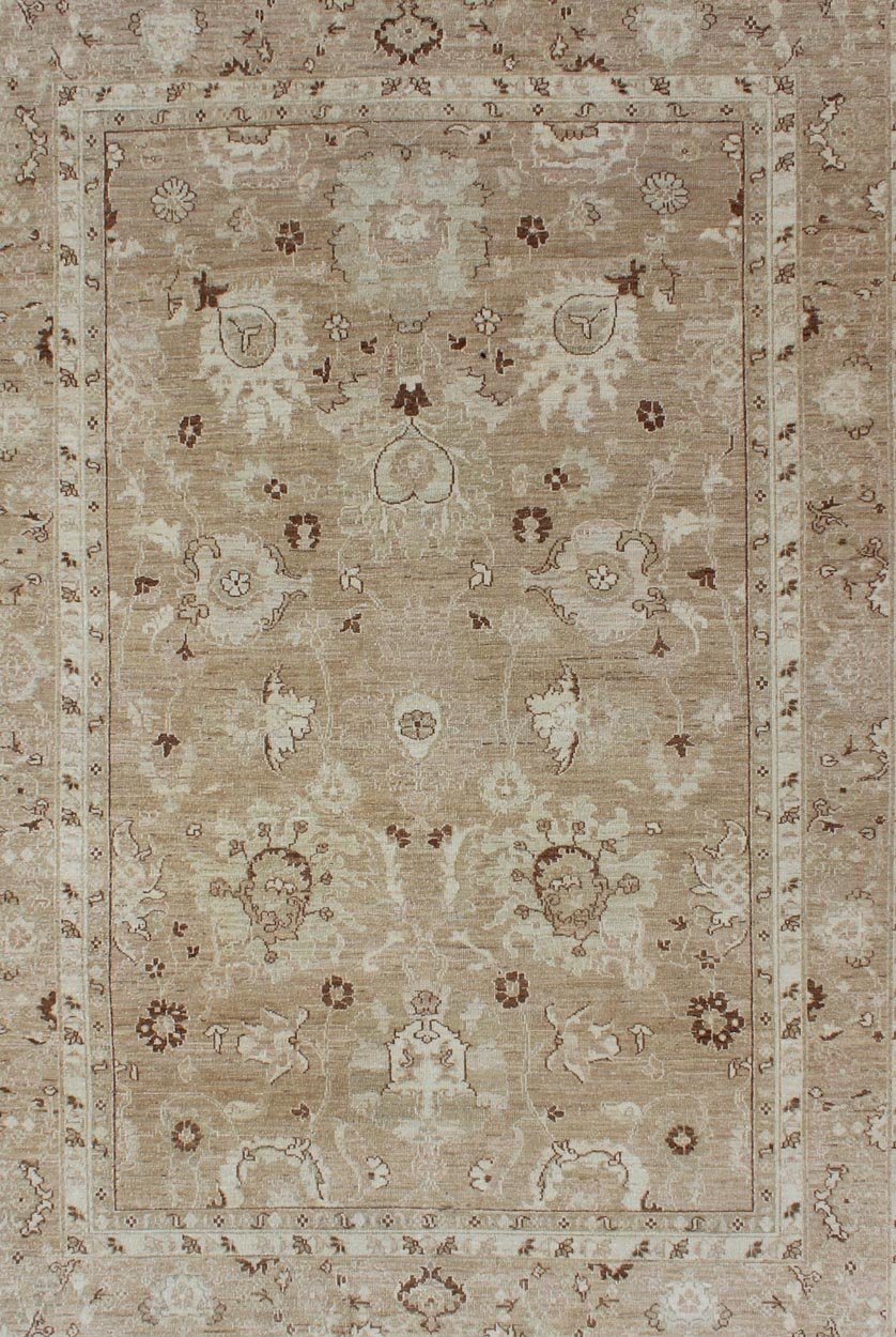 Vintage Afghan Rug in Muted Earthy Tones of Light Brown, Caramel, Light Green and Dark Brown Highlights Vintage Afghan Rug in Muted Earthy Tones of Light Brown, Caramel, Light Green and Dark Brown Highlights, Keivan Woven Arts / BR - 11716 country of... - Keivan Woven ArtsBR - 11716 - 2191Rug