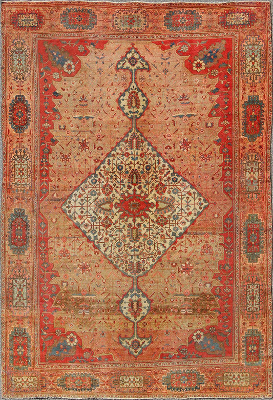 Antique Persian Feraghan Sarouk Fine Rug in variegated tones Antique Persian Sarouk Feraghan rug, Keivan Woven Arts / rug C - 0921, country of origin / type: Iran / Feraghan Sarouk, Sarouk Feraghan , circa 1890. Measures: 8'6 x 12'2 ... - Keivan Woven ArtsC - 0921 - 637