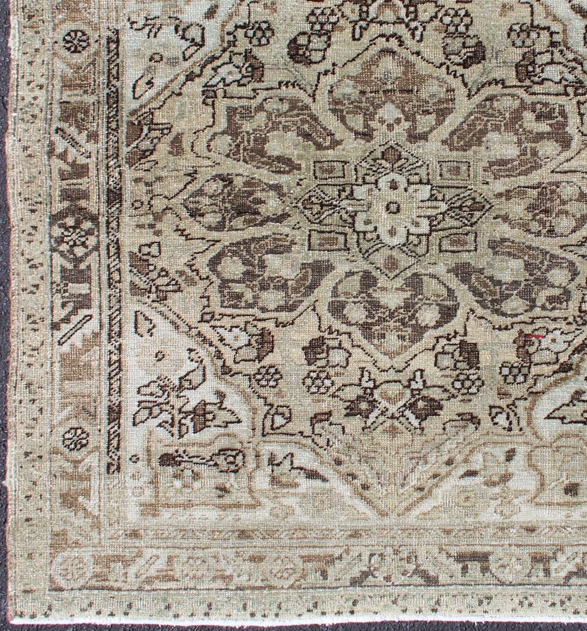 Square - Sized Medallion Heriz Rug in Natural Color Tones Vintage Persian Carpet with Taupe, Brown, Ivory Medallion Design, ca - 13541, country of origin / type: Iran / Heriz, circa 1950 This nearly square - shaped Heriz carpet from mid - century... - Keivan Woven ArtsCA - 13541 - 1285Rug