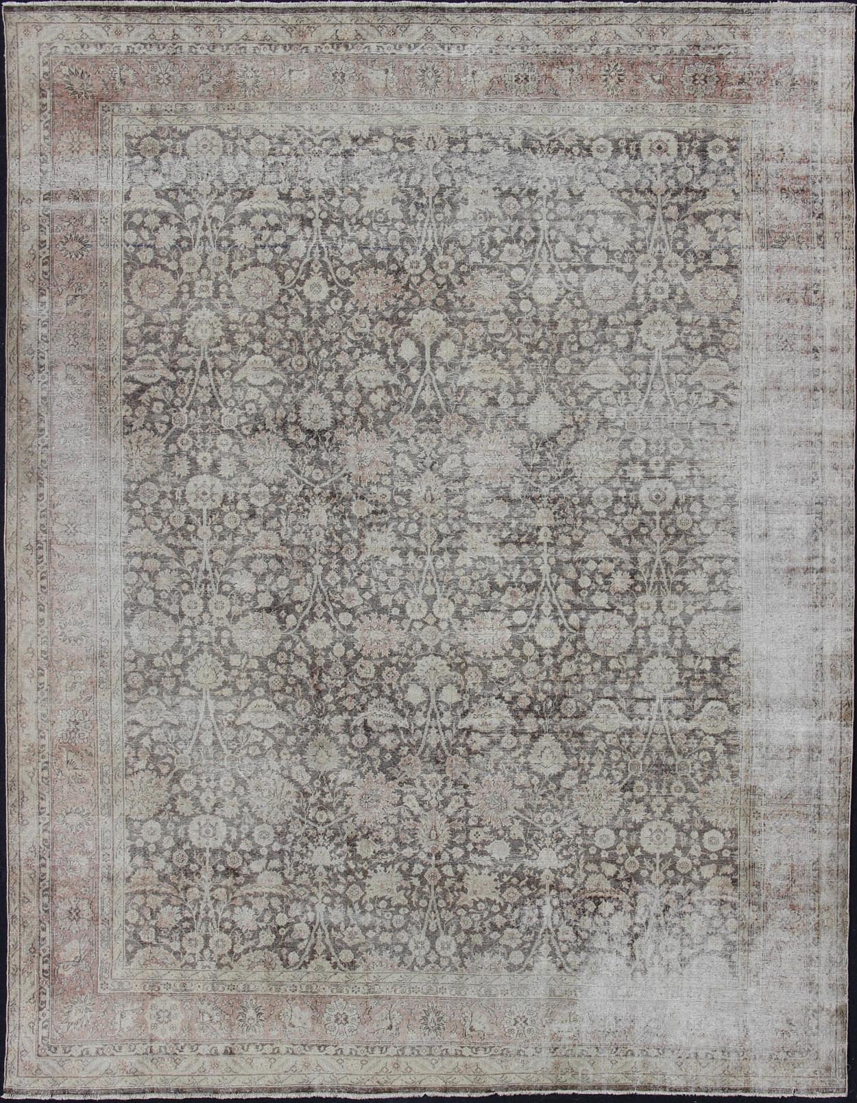 Antique Turkish Oushak Rug with All - Over Floral Design in Earth Tones kwarugs Floral Oushak carpet from Turkey, Keivan Woven Arts / rug DAN - KEI - 1, country of origin / type: Turkey / Oushak, circa 1900 This Turkish Oushak rug features a va... - Keivan Woven ArtsDAN - KEI - 1 - 11793Rug
