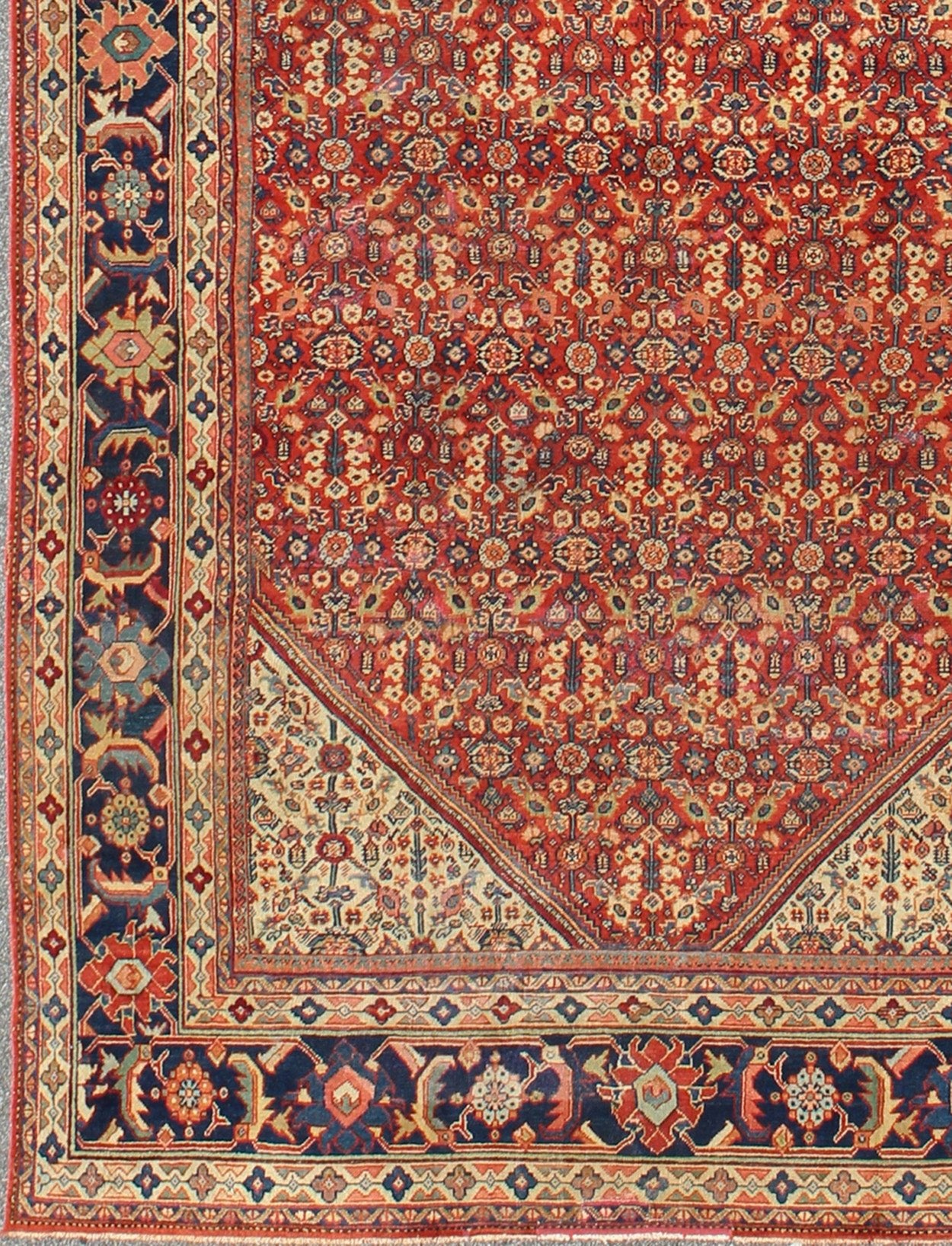 Antique Persian Sultanabad rug with Sub - geometric motifs with a Diamond Central Medallion. rug E - 0909, country of origin / type: Iran / Sultanabad, circa 1910.Large Gallery Rug, Large gallery Runner. Antique gallery rug. This beautiful antique ... - Keivan Woven ArtsE - 0909 - 2311Rug