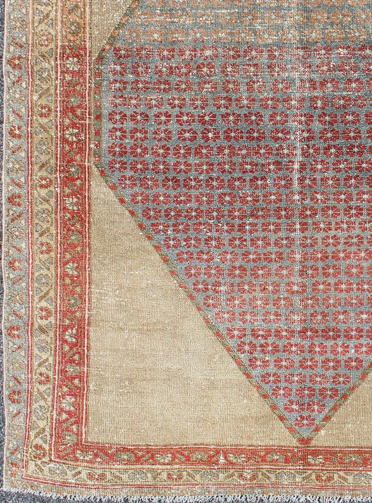 Diamond Medallion Antique Serab Persian Rug with Floral Borders kwarugs Diamond floral medallion antique Serab Persian rug with floral borders, rug ema - 7503, county of origin / type: Iran / Serab, circa 1900 This early 20th century antiqu... - Keivan Woven ArtsEMA - 7503 - 8787Rug