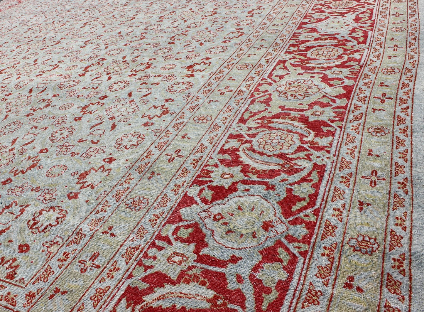 All - Over Floral Design Antique Persian Tabriz Rug in Shades of Gray - Blue and Red kwarugs All - Over Floral Design Antique Persian Tabriz Rug in Shades of Gray - Blue and Red. Keivan Woven Arts / rug EMA - 7513, country of origin / type: Iran / Tabriz,... - Keivan Woven ArtsEMA - 7513 - 8791Rug