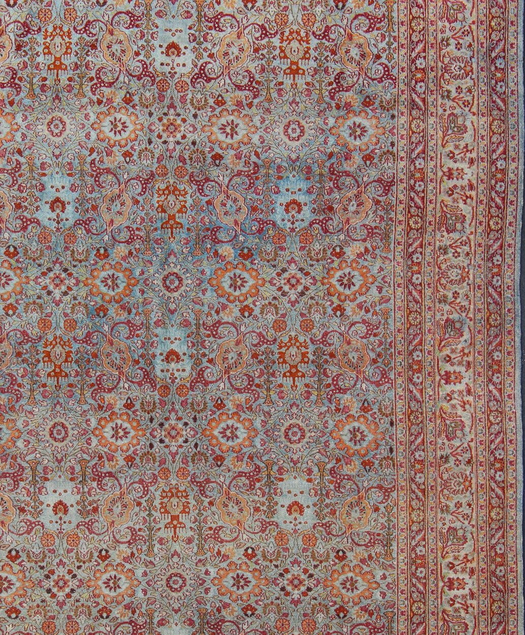Ornate Floral Pattern Khorassan Antique Persian Rug in Burgundy & Gray Ornate floral pattern Khorassan antique Persian rug in burgundy and grey, rug ema - 7514, country of origin / type: Iran / Khorassan, circa 1920. This spectacular antiq... - Keivan Woven ArtsEMA - 7514 - 8797Rug