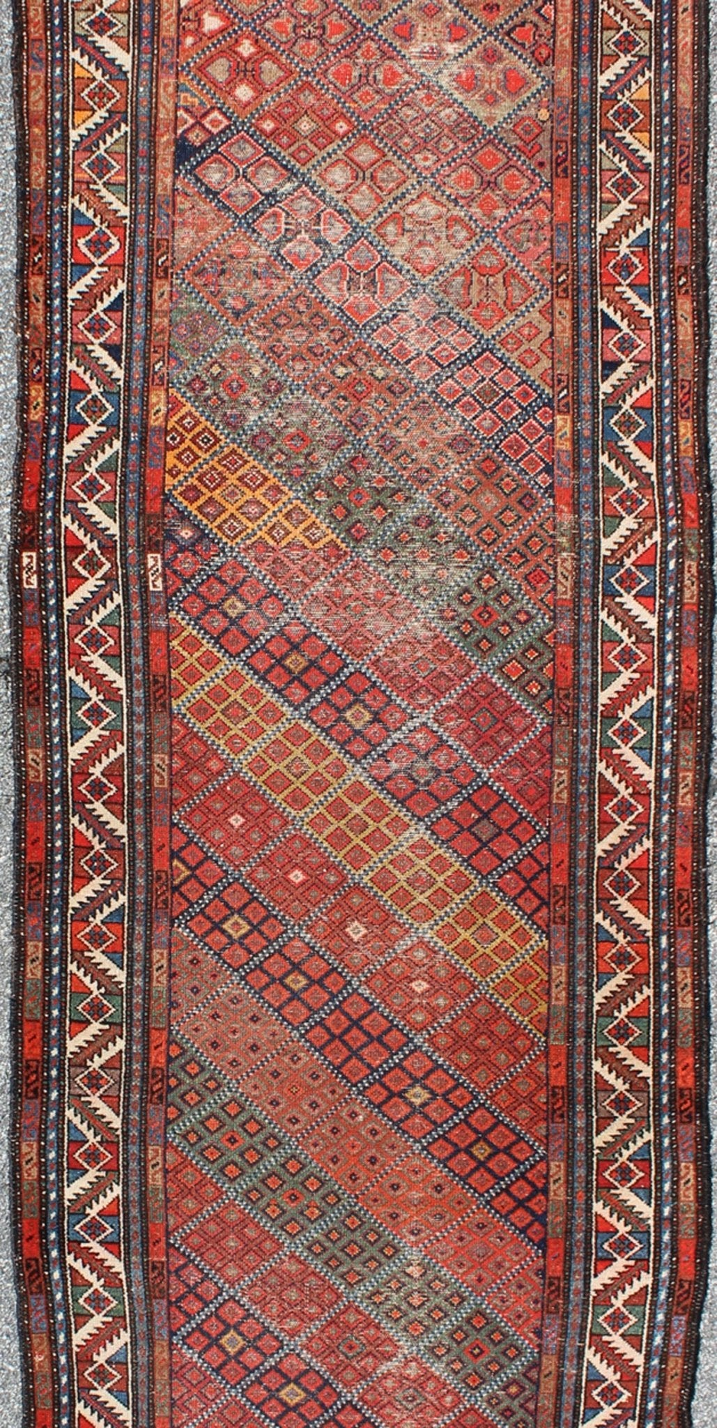 Antique Persian Malayer Runner with Diagonal Diamond Sub - Geometric Design kwarugs Antique Persian Malayer runner with diagonal diamond sub - geometric design, rug emac - 003, country of origin / type: Iran / Malayer, circa 1900 This magnifice... - Keivan Woven ArtsEMAC - 003 - 8813Rug