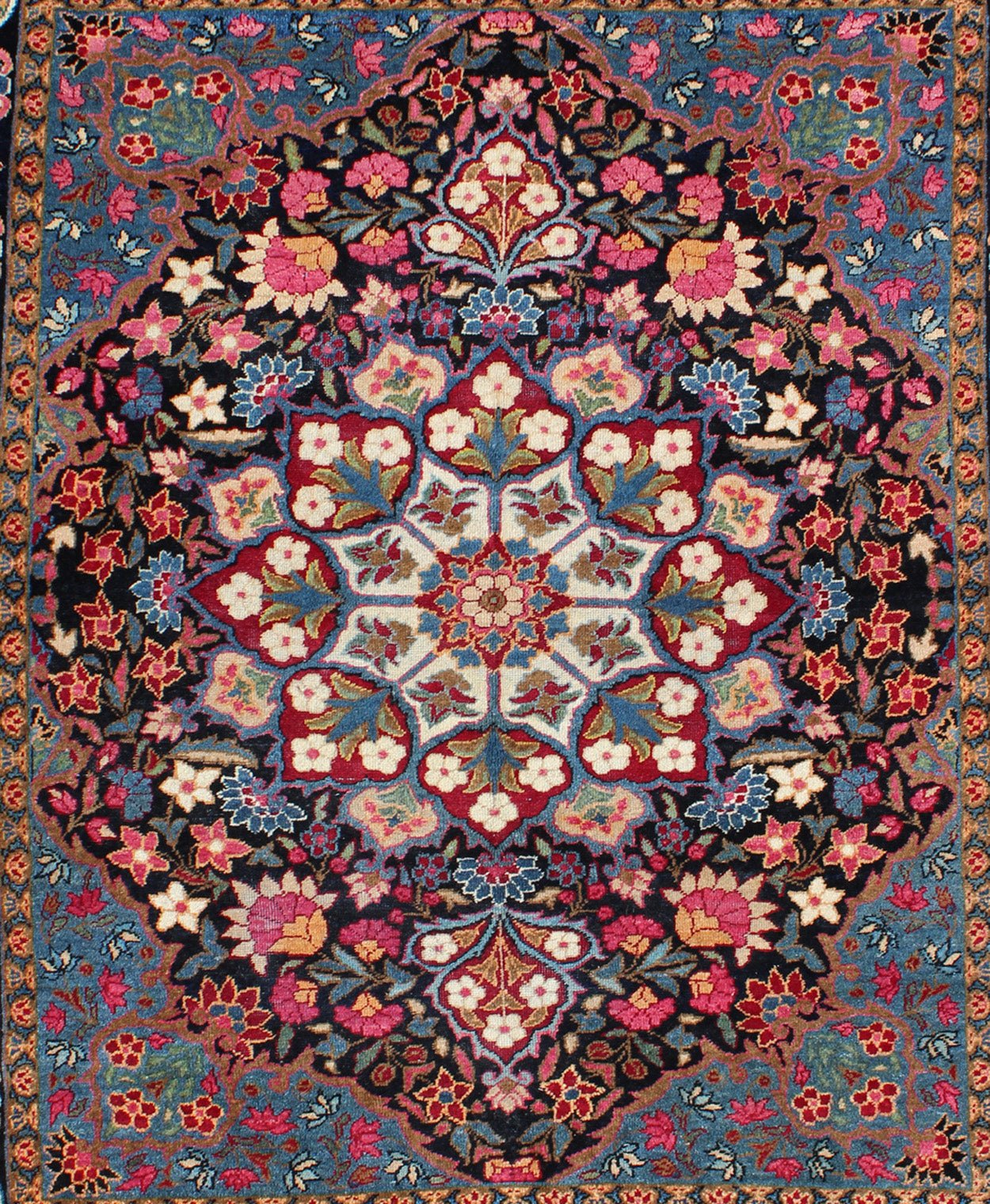Blooming Floral Medallion Vintage Persian Kerman Rug with Multi - Colors kwarugs Blooming Floral Medallion vintage Persian Kerman rug with multi - colors, rug emac - 004, country of origin / type: Iran / Kerman, circa 1940s This vintage Persian... - Keivan Woven ArtsEMAC - 004 - 8817Rug
