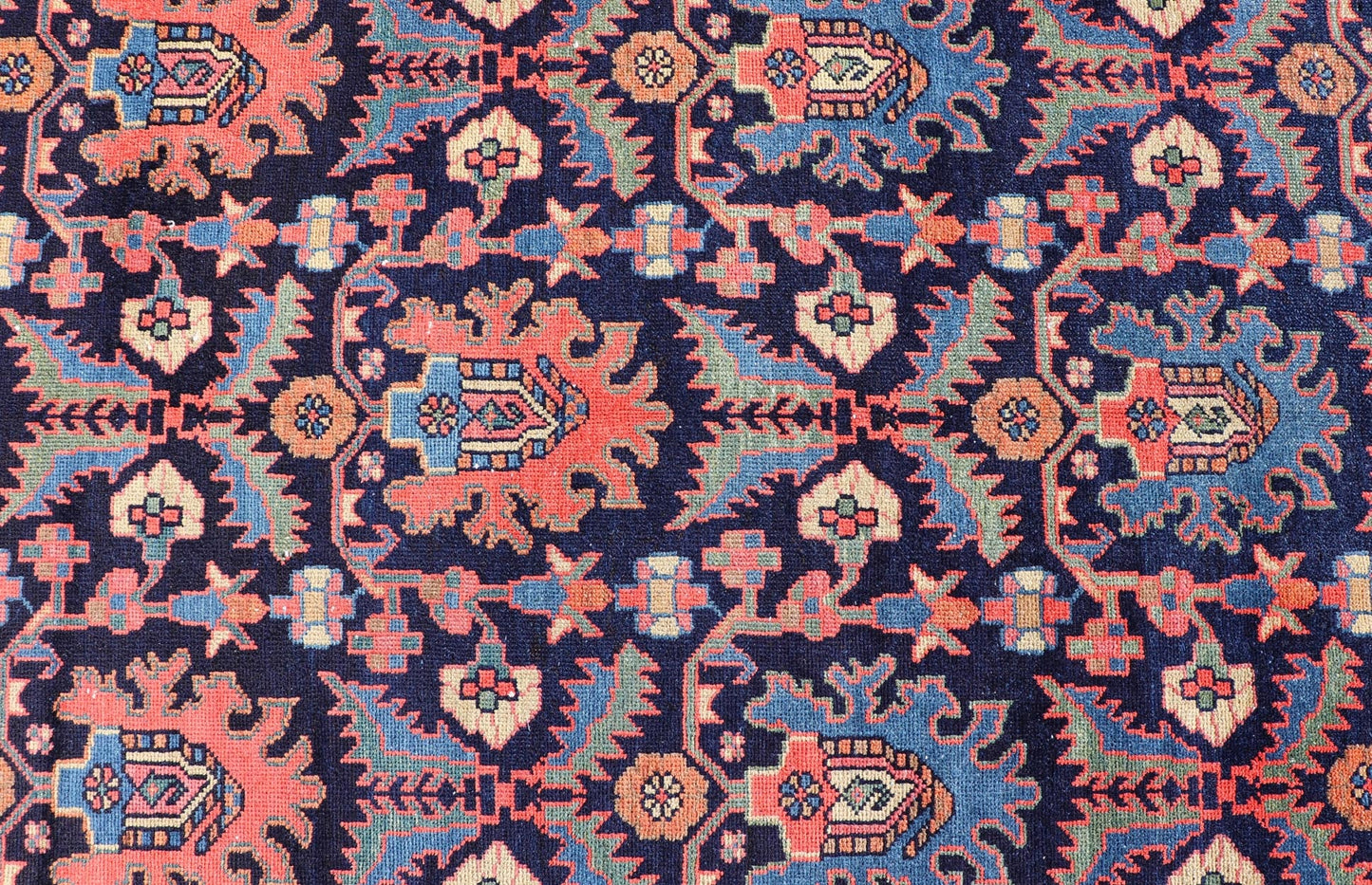 Long Antique Persian Hamadan Runner with All - Over Sub - Geometric Design. Keivan Woven Arts / rug EMB - 22145 - 15076, country of origin / type: Persian / Hamadan, circa Early - 20th Century. Measures: 3'5 x 16'4 This 1920's Persian Hamadan... - Keivan Woven ArtsEMB - 22145 - 15076 - 20673