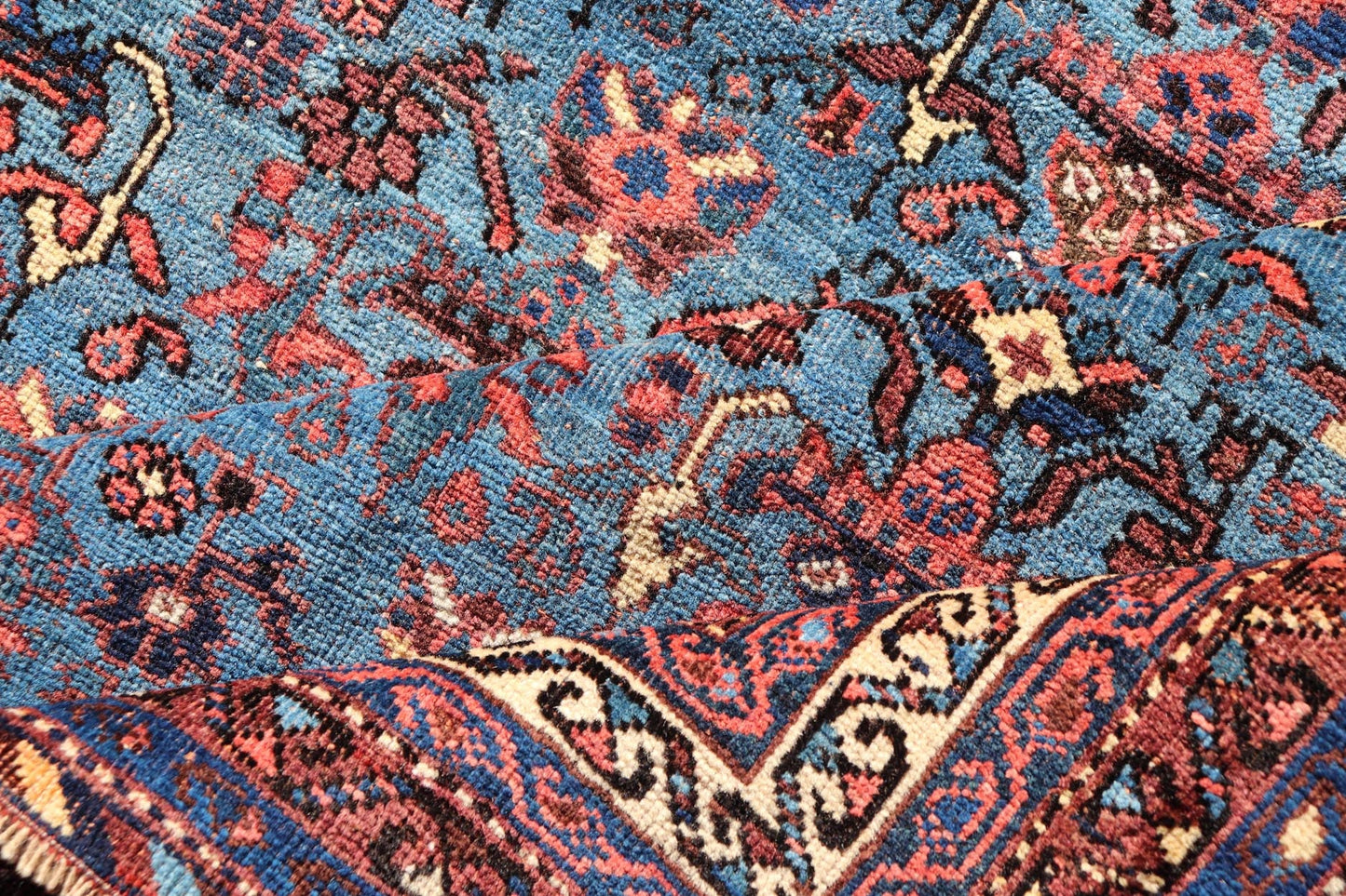 Antique Persian Afshar Rug in Beautiful Blue Background With Tribal Motifs Persian Antique Afshar Rug in unique Blue tones in the Background and All - Over Small Tribal Motifs. Woven Arts / rug /EMB - 22188 - 15101, origin/Iran, Persian Afshar rug, c... - Keivan Woven ArtsEMB - 22188 - 15101 - 20776