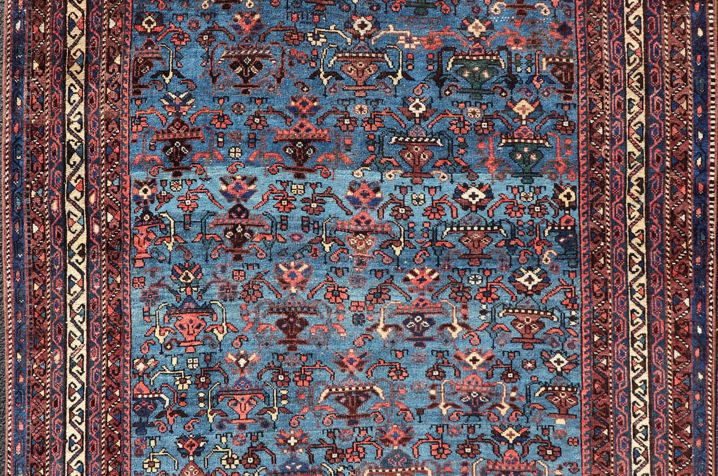 Antique Persian Afshar Rug in Beautiful Blue Background With Tribal Motifs Persian Antique Afshar Rug in unique Blue tones in the Background and All - Over Small Tribal Motifs. Woven Arts / rug /EMB - 22188 - 15101, origin/Iran, Persian Afshar rug, c... - Keivan Woven ArtsEMB - 22188 - 15101 - 20776