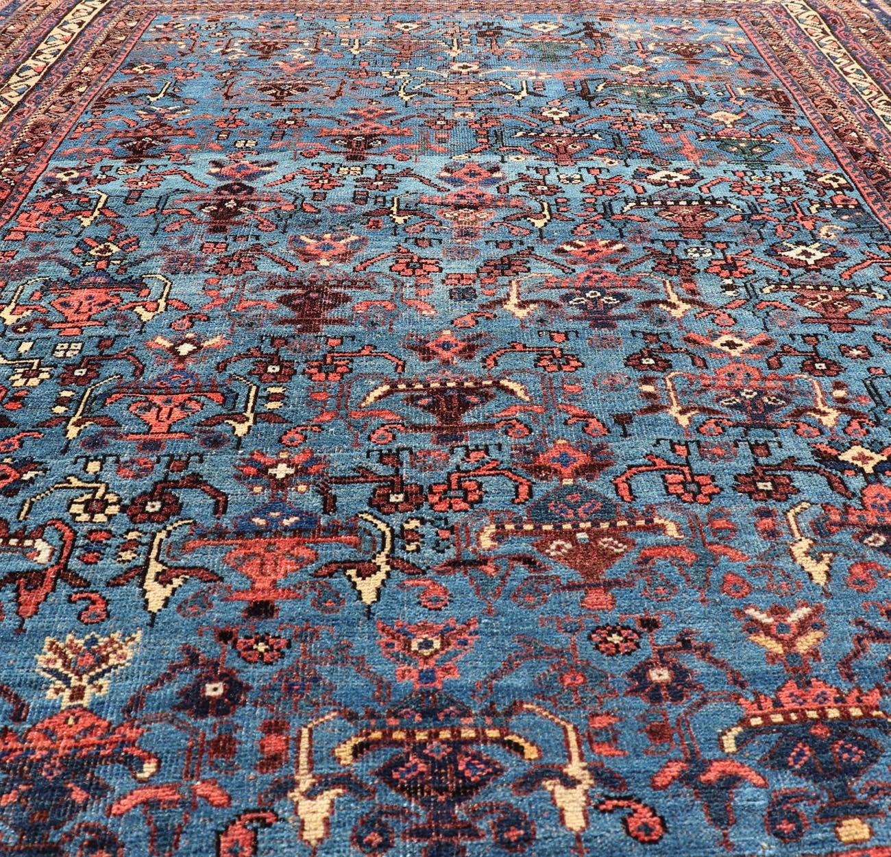 Antique Persian Afshar Rug in Beautiful Blue Background With Tribal Motifs Persian Antique Afshar Rug in unique Blue tones in the Background and All - Over Small Tribal Motifs. Woven Arts / rug /EMB - 22188 - 15101, origin/Iran, Persian Afshar rug, c... - Keivan Woven ArtsEMB - 22188 - 15101 - 20776