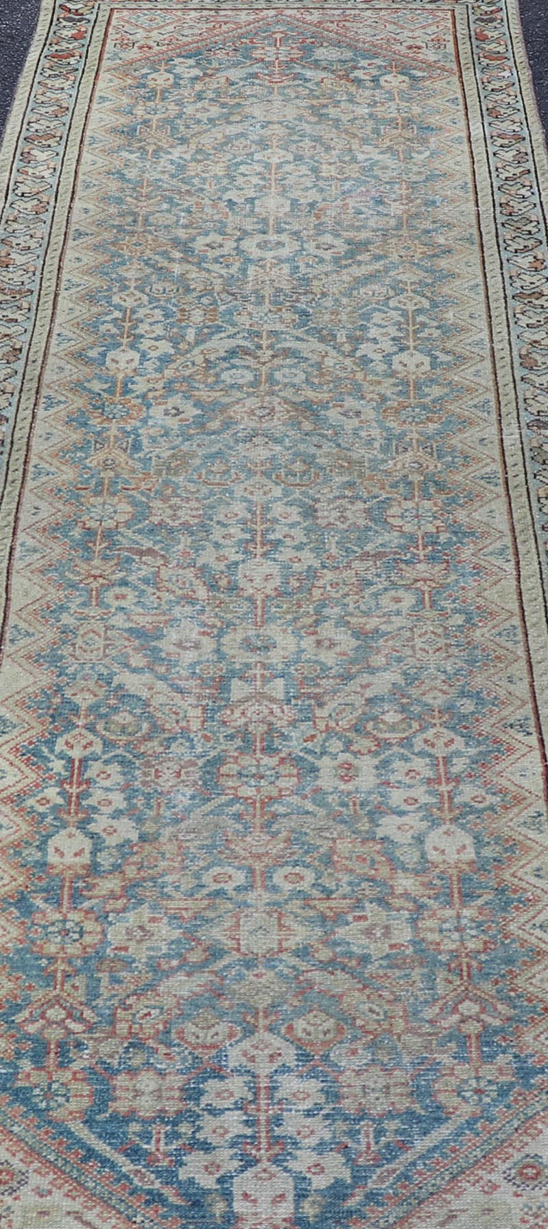 Antique Persian Malayer All - Over Designed Runner with Sub Geometric Motifs. Keivan Woven Arts / rug/EMB - 22216 - 15084, country of origin / type: Iran / Malayer, circa 1920 Measures: 3'1 x 10'2 This antique Persian Malayer displays the Herati d... - Keivan Woven ArtsEMB - 22216 - 15084 - 20265