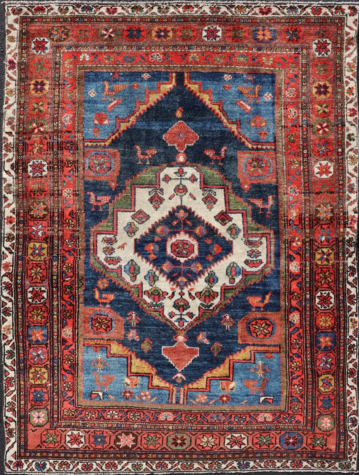 Measures: 4'1 x 6'0 Antique Persian Nahavand Rug by Keivan Woven Arts with Sub - Geometric Medallion. Keivan Woven Arts / rug EMB - 22235, country of origin / type: Persian / Nahavand, circa Early - 20th Century. This absolutely stunning Antique N... - Keivan Woven ArtsEMB - 22235 - 22454Rug