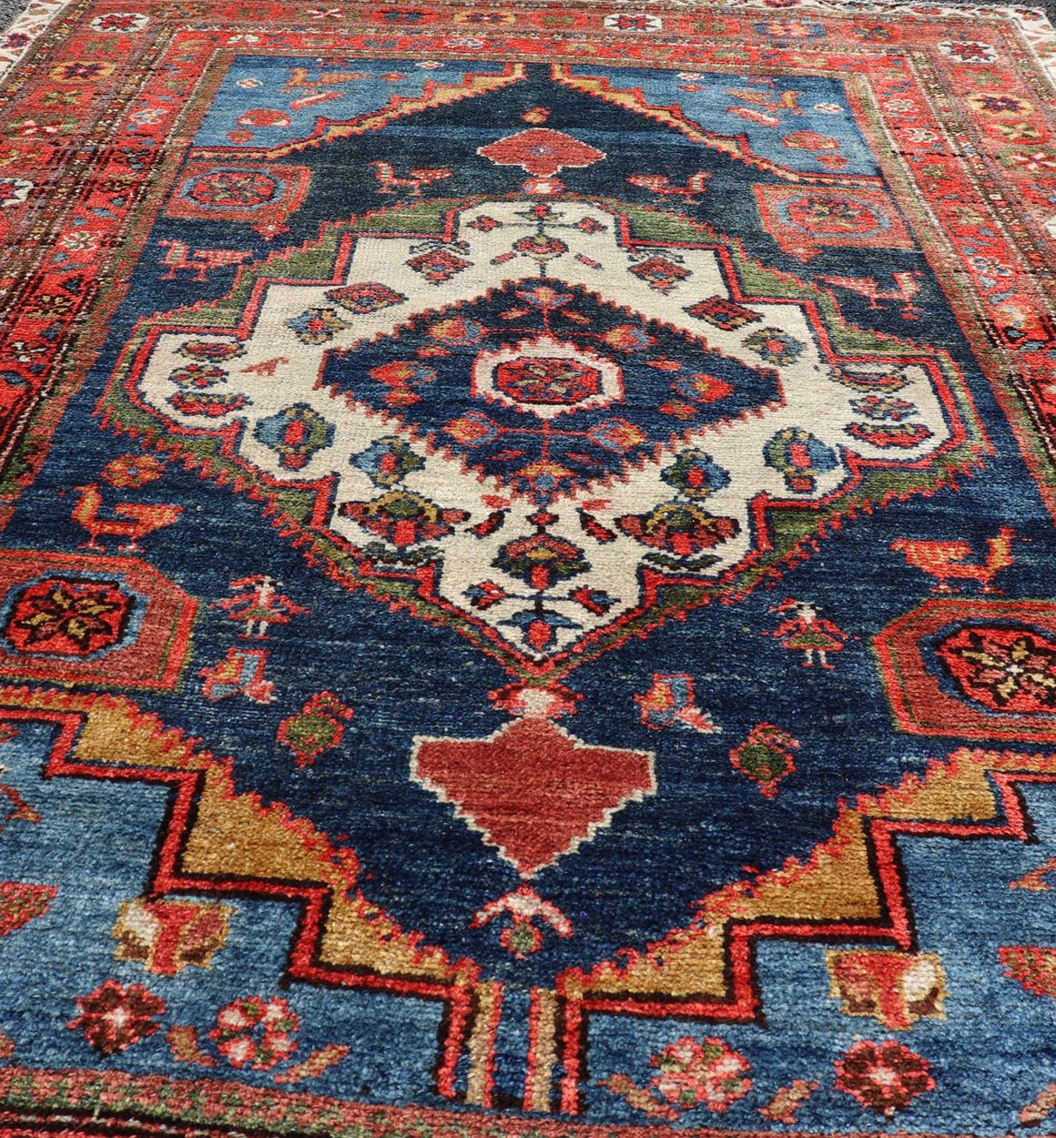 Measures: 4'1 x 6'0 Antique Persian Nahavand Rug by Keivan Woven Arts with Sub - Geometric Medallion. Keivan Woven Arts / rug EMB - 22235, country of origin / type: Persian / Nahavand, circa Early - 20th Century. This absolutely stunning Antique N... - Keivan Woven ArtsEMB - 22235 - 22454Rug