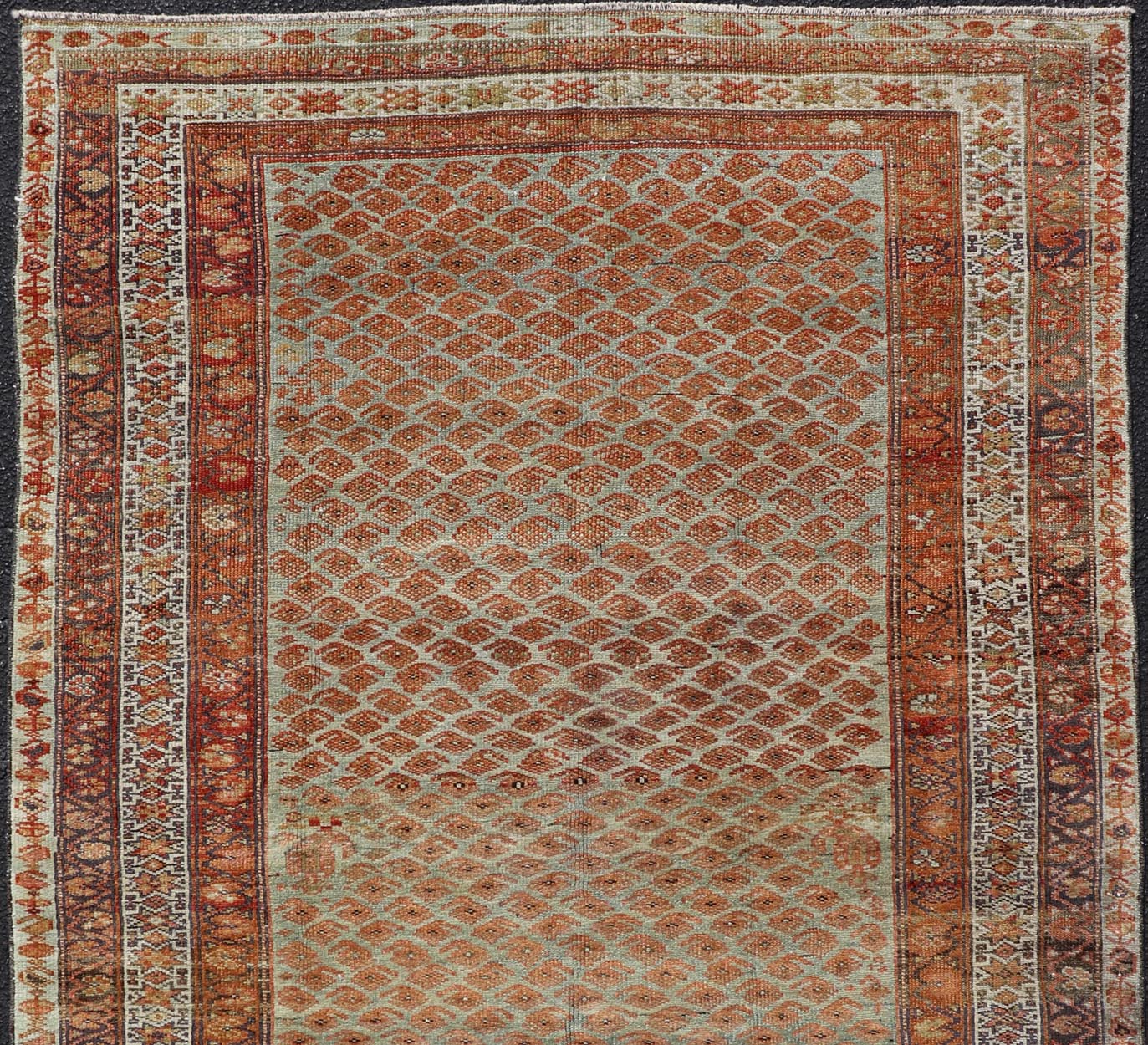 Measures: 4'3 x 7'2 This magnificent antique Persian Kurdish Bidjar rug epitomizes the grandeur and meticulous craftsmanship synonymous with the historic weaving traditions of the Kurdish artisans. Known for their durability and dense weaving, ... - Keivan Woven ArtsEMB - 22289 - 26130