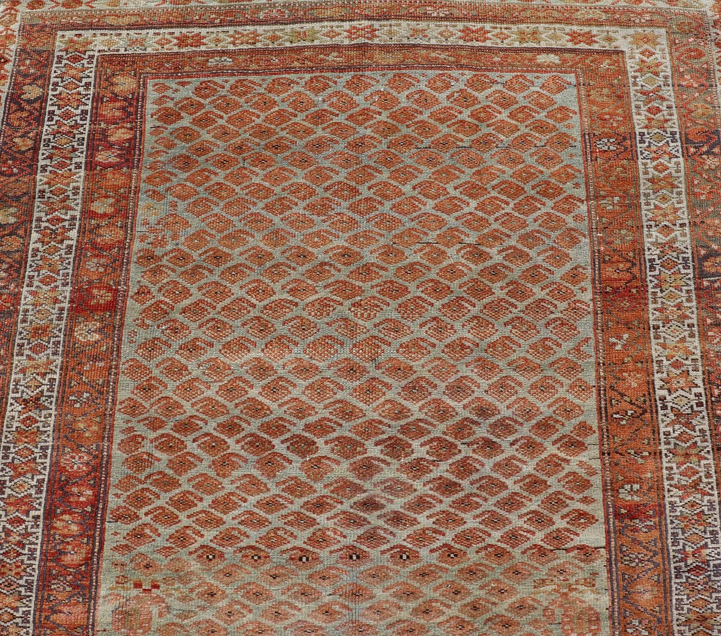 Measures: 4'3 x 7'2 This magnificent antique Persian Kurdish Bidjar rug epitomizes the grandeur and meticulous craftsmanship synonymous with the historic weaving traditions of the Kurdish artisans. Known for their durability and dense weaving, ... - Keivan Woven ArtsEMB - 22289 - 26130