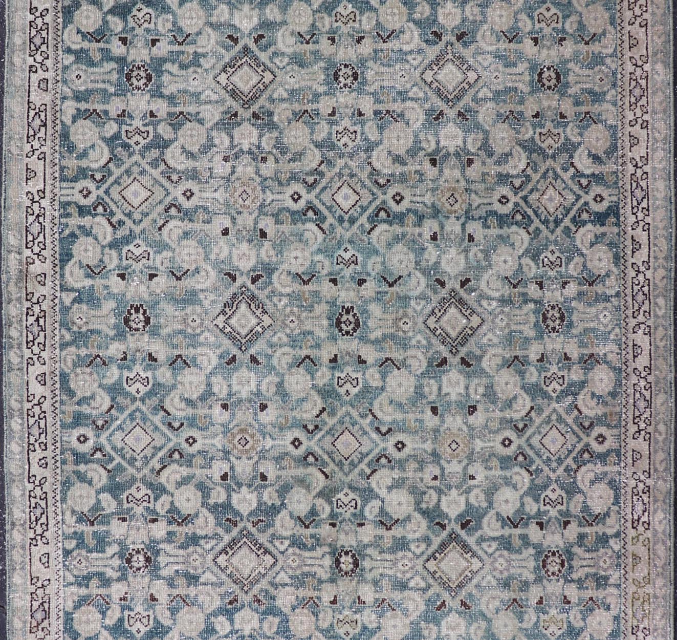 Measures: 5'0 x 10'2 Keivan Woven Arts Antique Persian Mahal All - Over Designed. Keivan Woven Arts / rug/EMB - 30, country of origin / type: Iran / Malayer, circa 1920 This antique Persian Malayer displays the Herati design, however this one - of - a - ki... - Keivan Woven ArtsEMB - 30 - 27622Rug