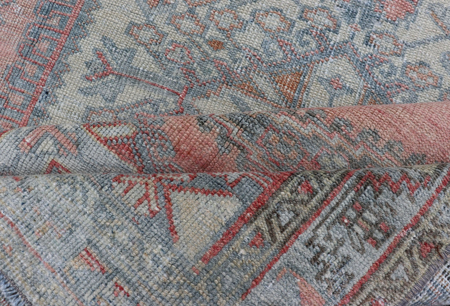 Vintage Hand - Knotted Persian Hamadan Rug with Sub - Geometric Medallion Design This vintage hand - knotted Persian Hamadan rug features a sub - geometric medallion design enclosed within a complementary, multi - tiered border. The rug has a bold design,... - Keivan Woven ArtsEMB - 8525 - 178689 - 13680Rug
