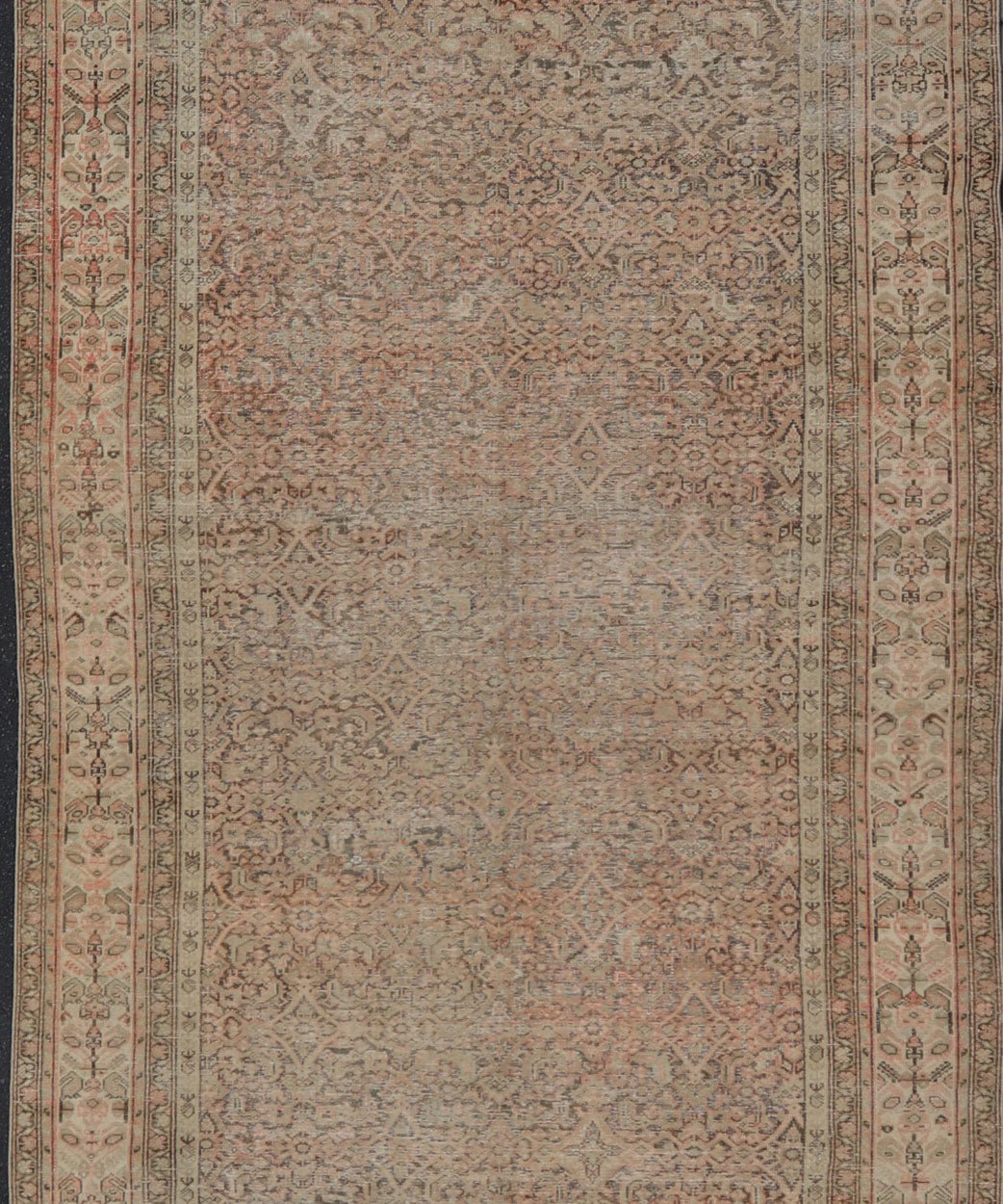 Antique Malayer Persian Rug with All Over Design within Multi - Tier Border This antique Malayer rug features a modest, multi - tiered border and delicate field, busy with an all - over symmetrical design. This piece sets a quiet coffee backgroun... - Keivan Woven ArtsEMB - 8549 - 178960 - 13824Rug