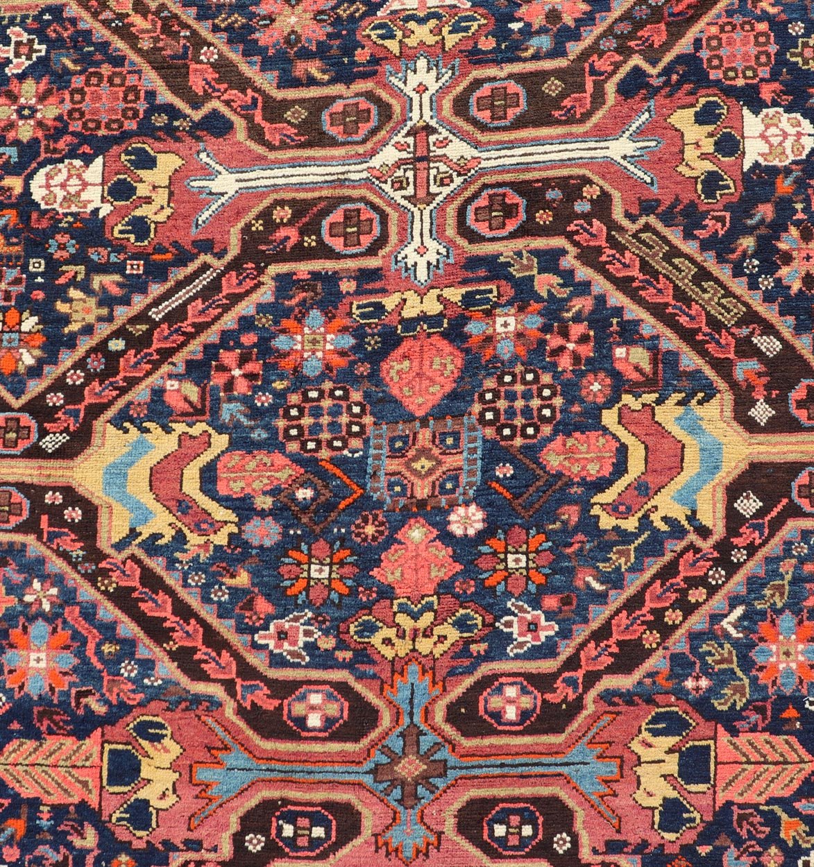 Colorful Antique Seychour Large Gallery Runner with Multi - Geometric Medallions Measures: 5'10 x 12'10 Seychour rugs are known for their heavily tribal designs. This fine piece in particular holds vibrant colors and bold contrasts. The mi... - Keivan Woven ArtsEMB - 9508 - P13522 - 14614Rug