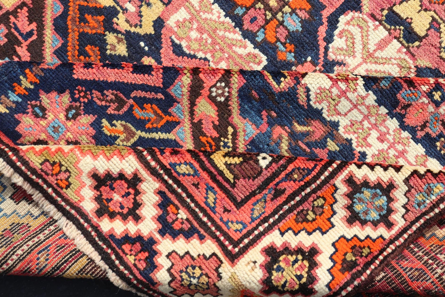 Colorful Antique Seychour Large Gallery Runner with Multi - Geometric Medallions Measures: 5'10 x 12'10 Seychour rugs are known for their heavily tribal designs. This fine piece in particular holds vibrant colors and bold contrasts. The mi... - Keivan Woven ArtsEMB - 9508 - P13522 - 14614Rug