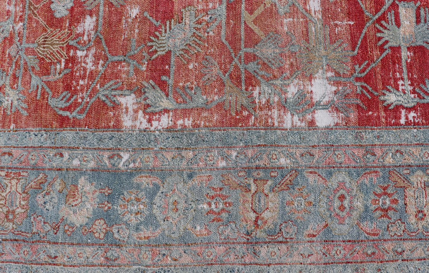 Antique Hand - Knotted Persian Bibikabad Rug in Wool with Unique Medallions This antique Persian Bibikabad rug has been hand - knotted in wool. The rug features a unique sub - geometric multi - medallion design rendered in blue, red, brown and ivory to... - Keivan Woven ArtsEMB - 9570 - P13090 - 14952Rug