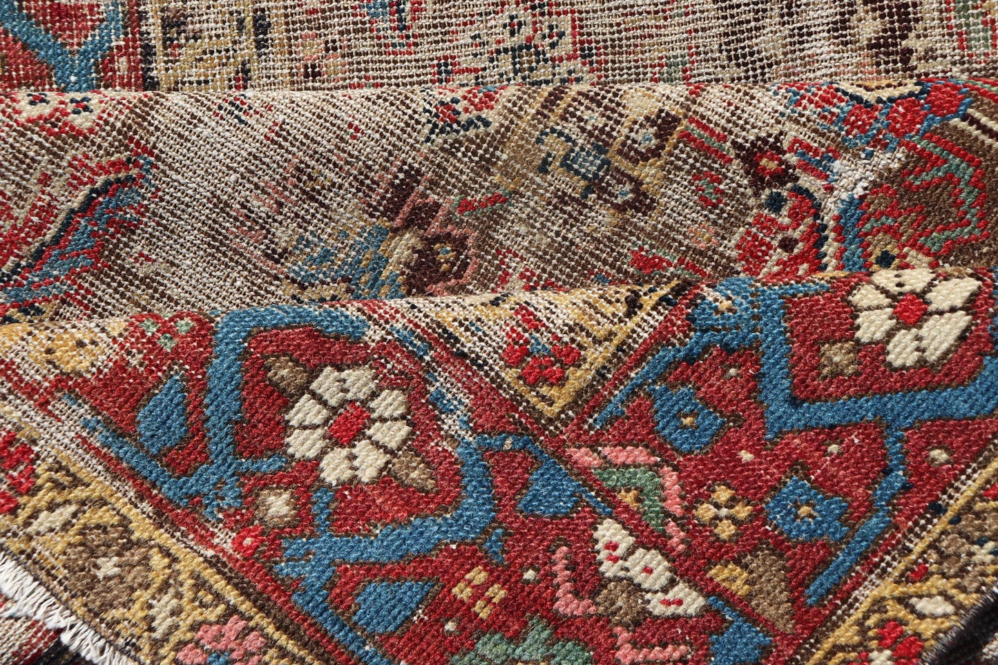 Antique Persian Sultanabad Distressed Runner with Floral Design in Jewel Tones This exquisite antique hand - knotted distressed Persian Sultanabad runner features an all - over sub - geometric floral design replete in jewel tones and enclosed within ... - Keivan Woven ArtsEMB - 9573 - P13084 - 14964Rug