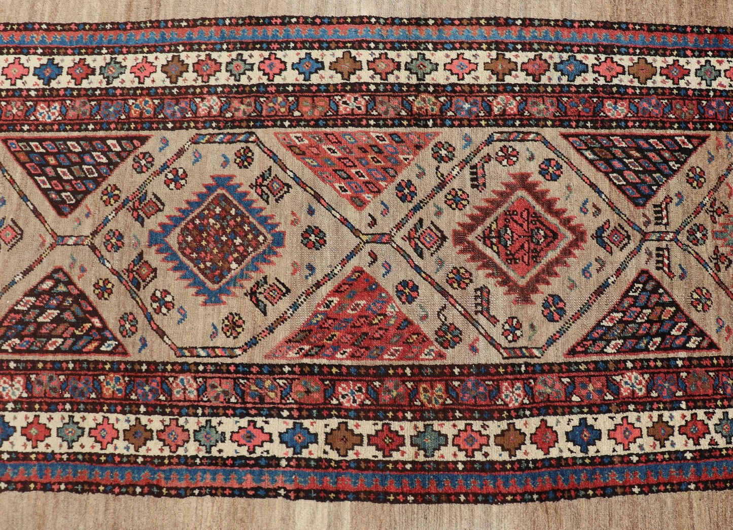 Tribal Persian Hand Knotted Antique Serab Long Runner in Tribal Design Antique Persian Tribal Serab runner, Keivan Woven Arts / rug/EMB - 9584 - P13514, origin/iran. Measures: 3'7 x 14 - Keivan Woven ArtsEMB - 9584 - P13514 - 15170Rug