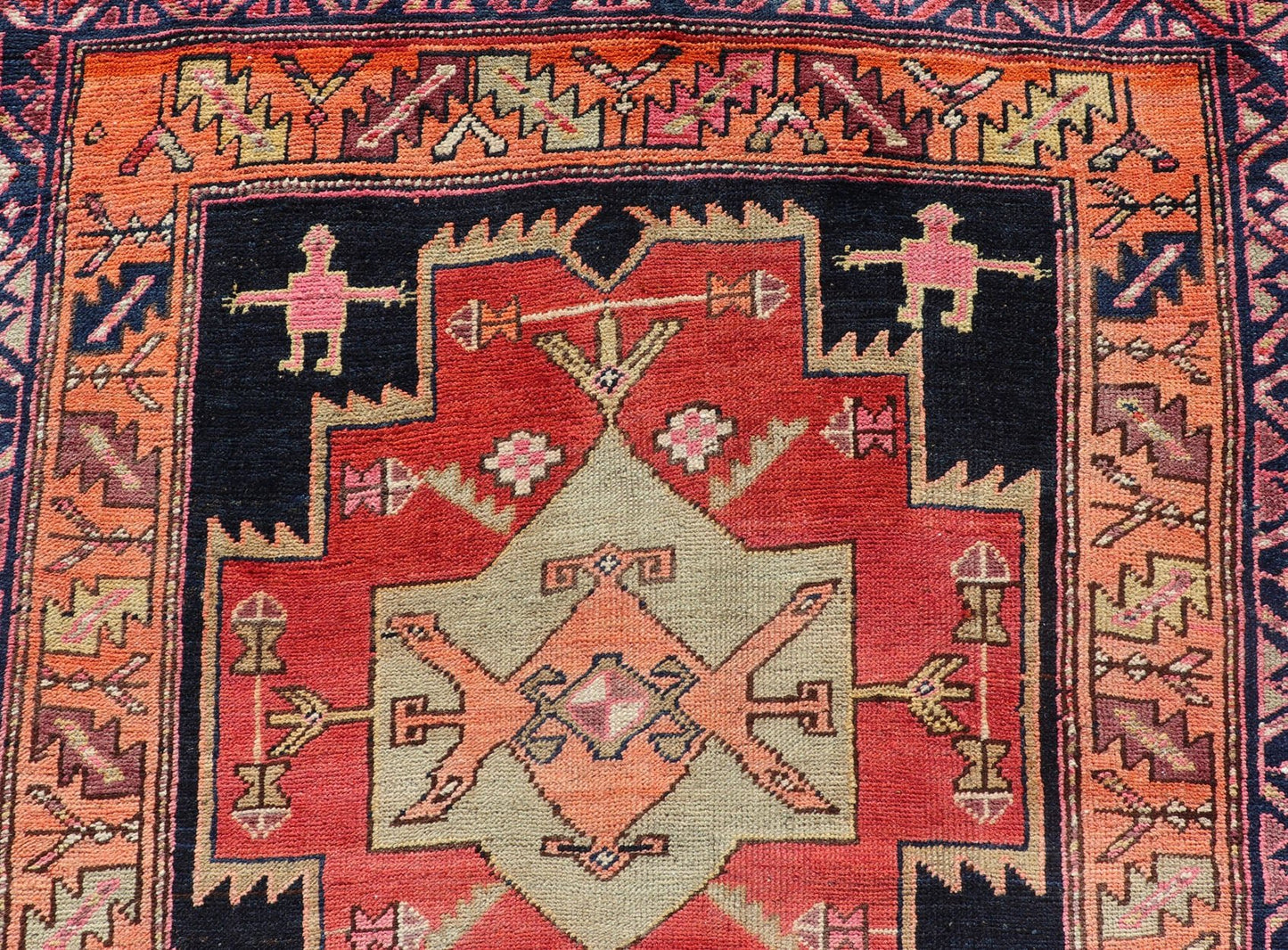 Long Hand - Knotted Antique Persian Azerbaijan Runner in Wool with Medallions This antique Persian Azerbaijan styled runner has been hand - knotted in wool. The rug features a sub - geometric medallion design, and is enclosed within a complementary, ... - Keivan Woven ArtsEMB - 9608 - P13508 - 15661Rug