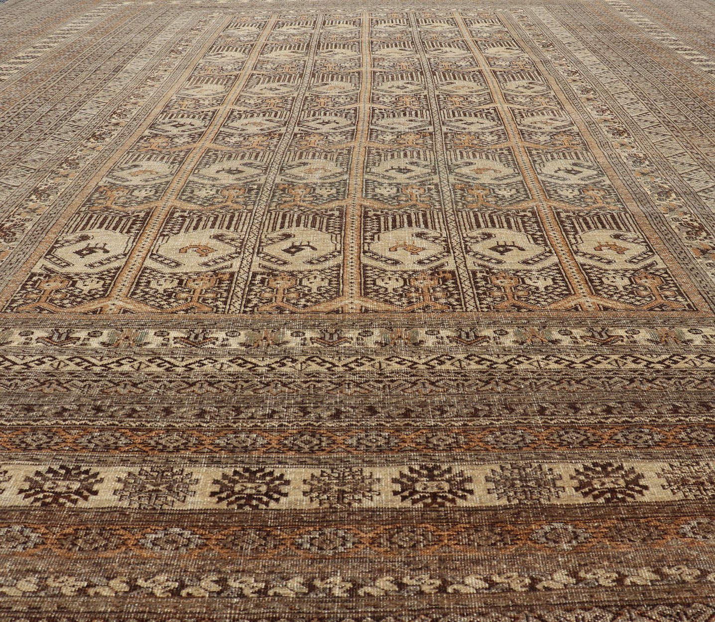 Hand - Knotted Turkomen Ersari Rug in Wool with All - Over Tribal Beluch Design This Ersari rug has been hand - knotted in the finest wool. The rug features a repeating derivative of a tribal beluch design throughout the entirety of the rug, enclose... - Keivan Woven ArtsEMB - 9655 - P13594 - 16133Rug