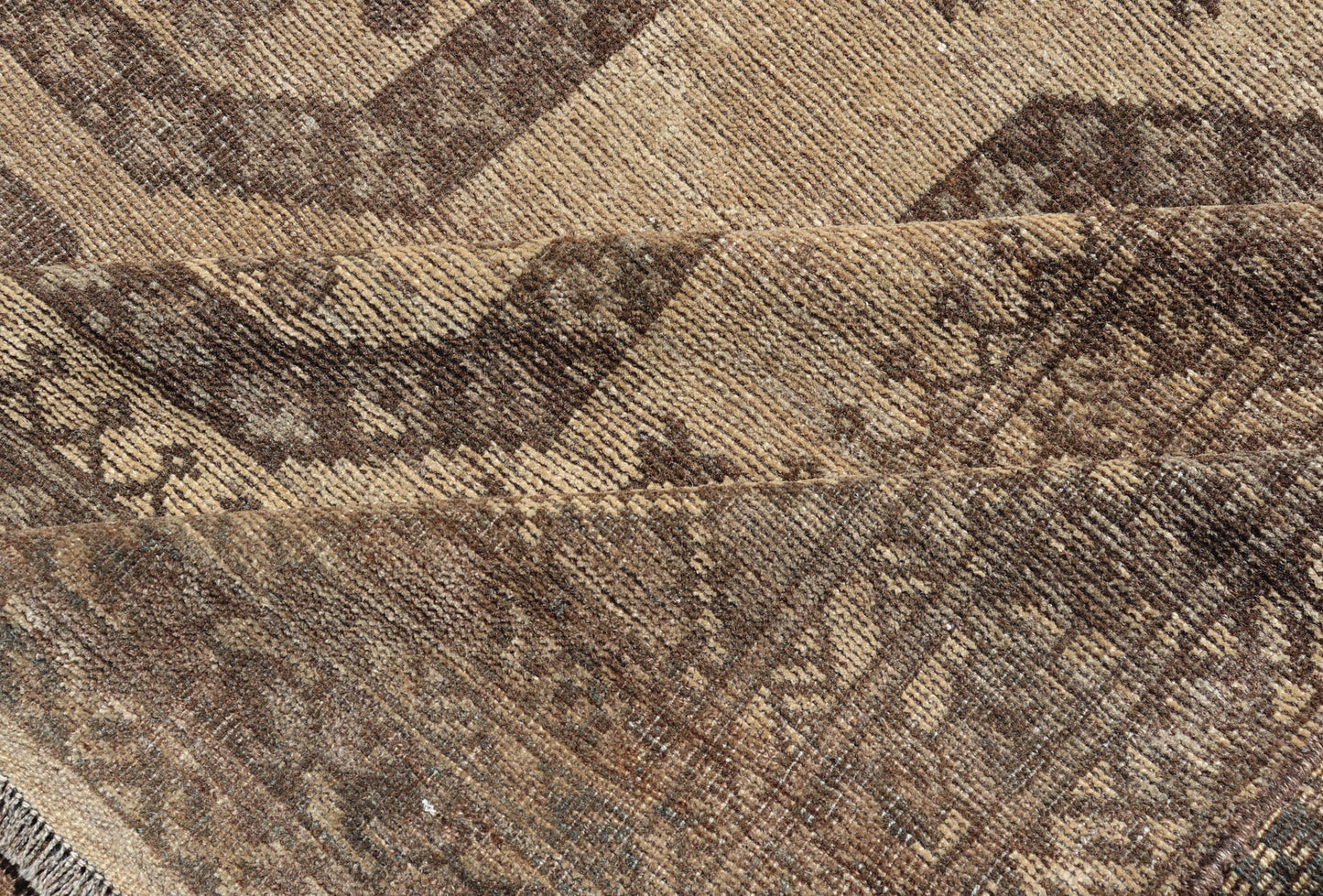 Vintage Turkomen Ersari Rug with Gul Design in Brown, Gray, Tan & Sand Colors Square shape Vintage Turkomen Ersari Rug with Gul Design in Brown, Gray, Tan & Sand Colors. Keivan Woven Arts; rug EMB - 9660 - P13538, country of origin / type: Turkestan... - Keivan Woven ArtsEMB - 9660 - P13538 - 16163Rug