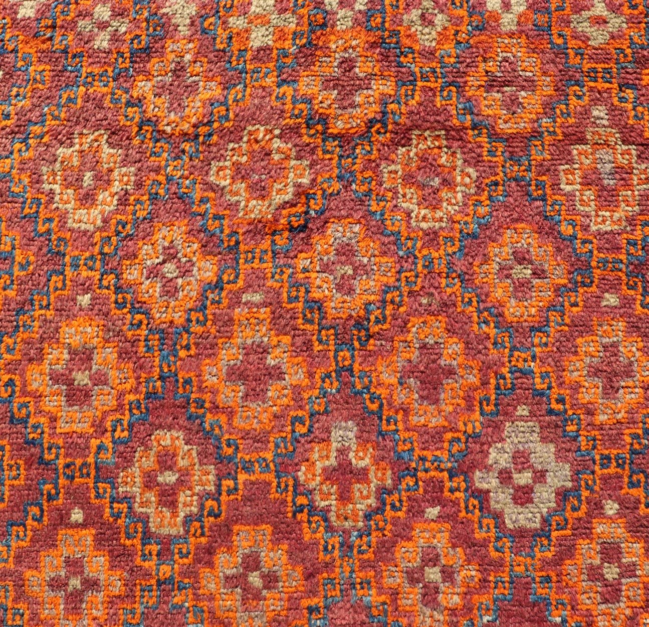 Antique Hand - Knotted Baluch Runner with All - Over Sub - Geometric Diamond Design This Antique Baluch Runner has been hand - knotted and features an impressive all - over sub - geometric diamond design replete in multicolor. The rug is enclosed within a ... - Keivan Woven ArtsEMB - 9666B - P13556 - 17098Rug