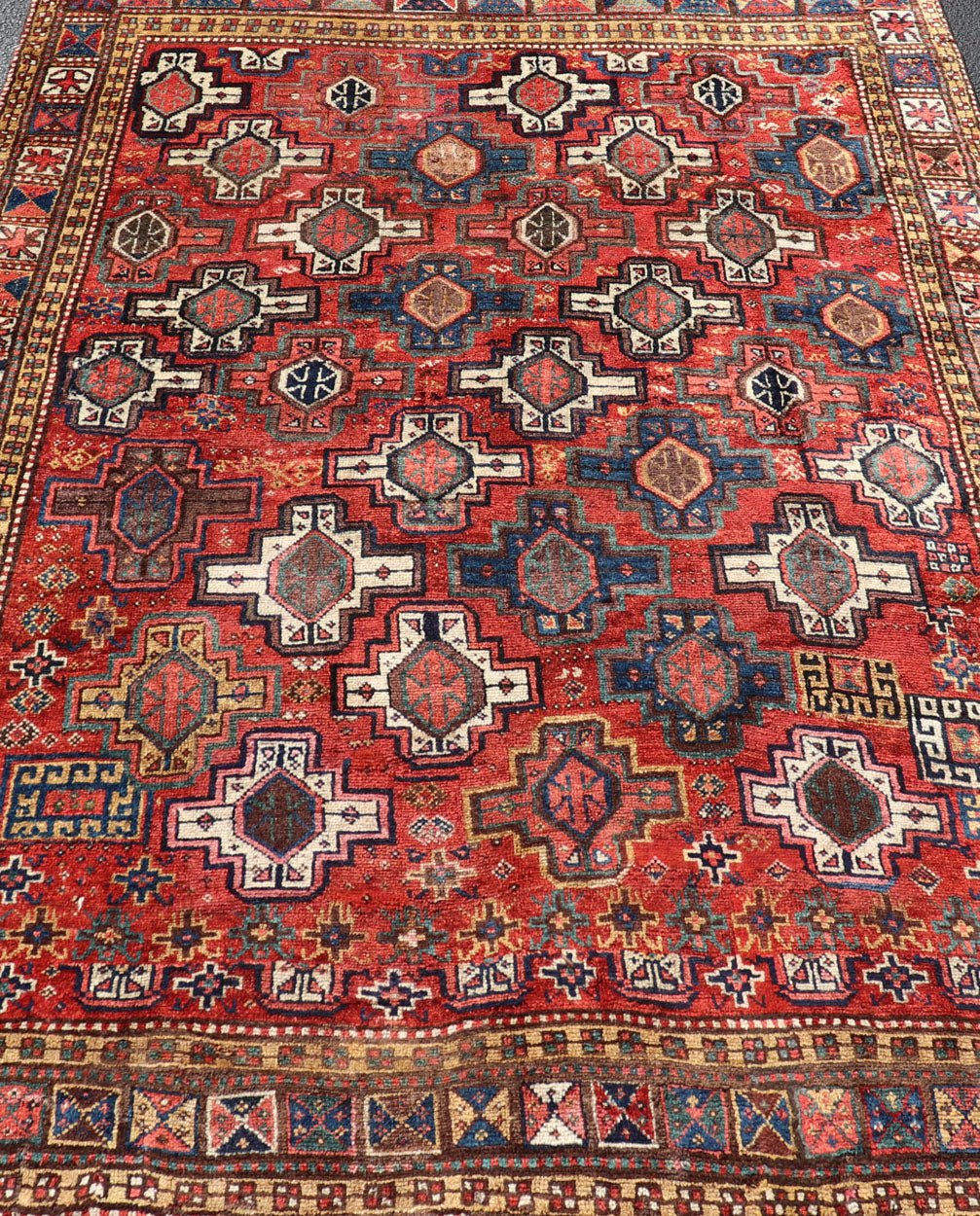 Antique Caucasian Rug with All - Over Tribal Design and Medallions Antique Caucasian Rug with All - Over Tribal Design and Medallions. Keivan Woven Arts / rug EMB - 9673 - P13565, country of origin / type: Caucasus / Kazak, circa 1890 This late ... - Keivan Woven ArtsEMB - 9673 - P13565 - 16211Rug