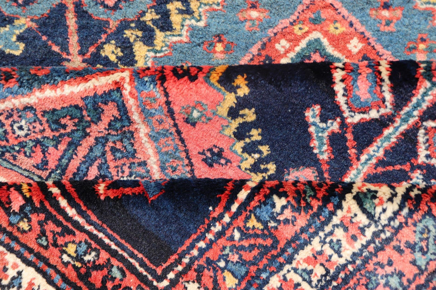 Antique Hand Knotted Hamadan Runner with Tribal Medallion Design in Jewel Tones Colorful Persian Hamadan runner with tribal Motifs, Vertical Medallion Design, Keivan Woven Arts / rug EMB - 9705 - P13454, country of origin / type: Iran / Hamadan,... - Keivan Woven ArtsEMB - 9705 - P13454 - 16442Rug