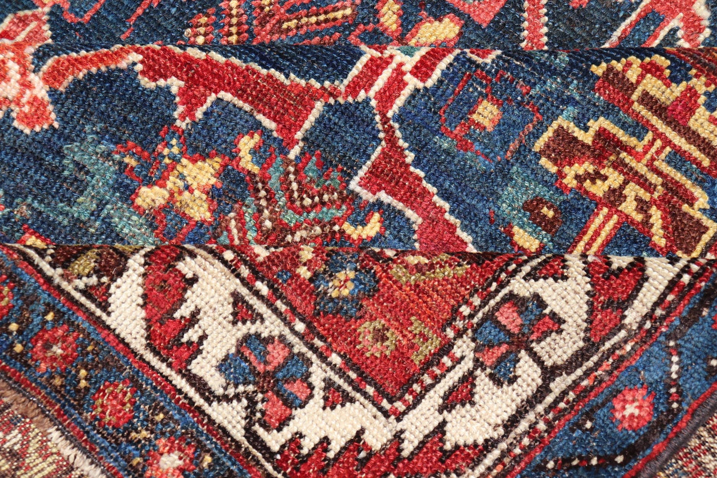 Antique Persian Bakhitari Colorful Rug with All - Over Floral Medallion Design. Keivan Woven Arts: rug EMB - 9695 - 13820; Antique Persian Rug, Antique Persian Antique Persian Floral Rug, Antique Bakhtiari. Measures: 4'8 x 8'4 This woven art features... - Keivan Woven ArtsEMBC - 9695 - 13820 - 16528Rug