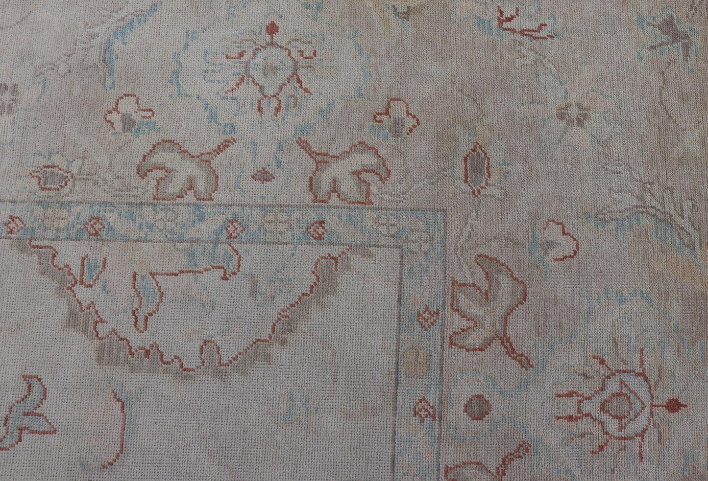 Large Turkish Oushak Rug with Pastel Colors and All - Over Floral Design Large Turkish Oushak Rug, Keivan Woven Arts / rug EN - 115175, country of origin / type: Turkey / Oushak, circa Late - 20th Century. Measures: 13'7 x 18'8. This vin... - Keivan Woven ArtsEN - 115175 - 2053Rug