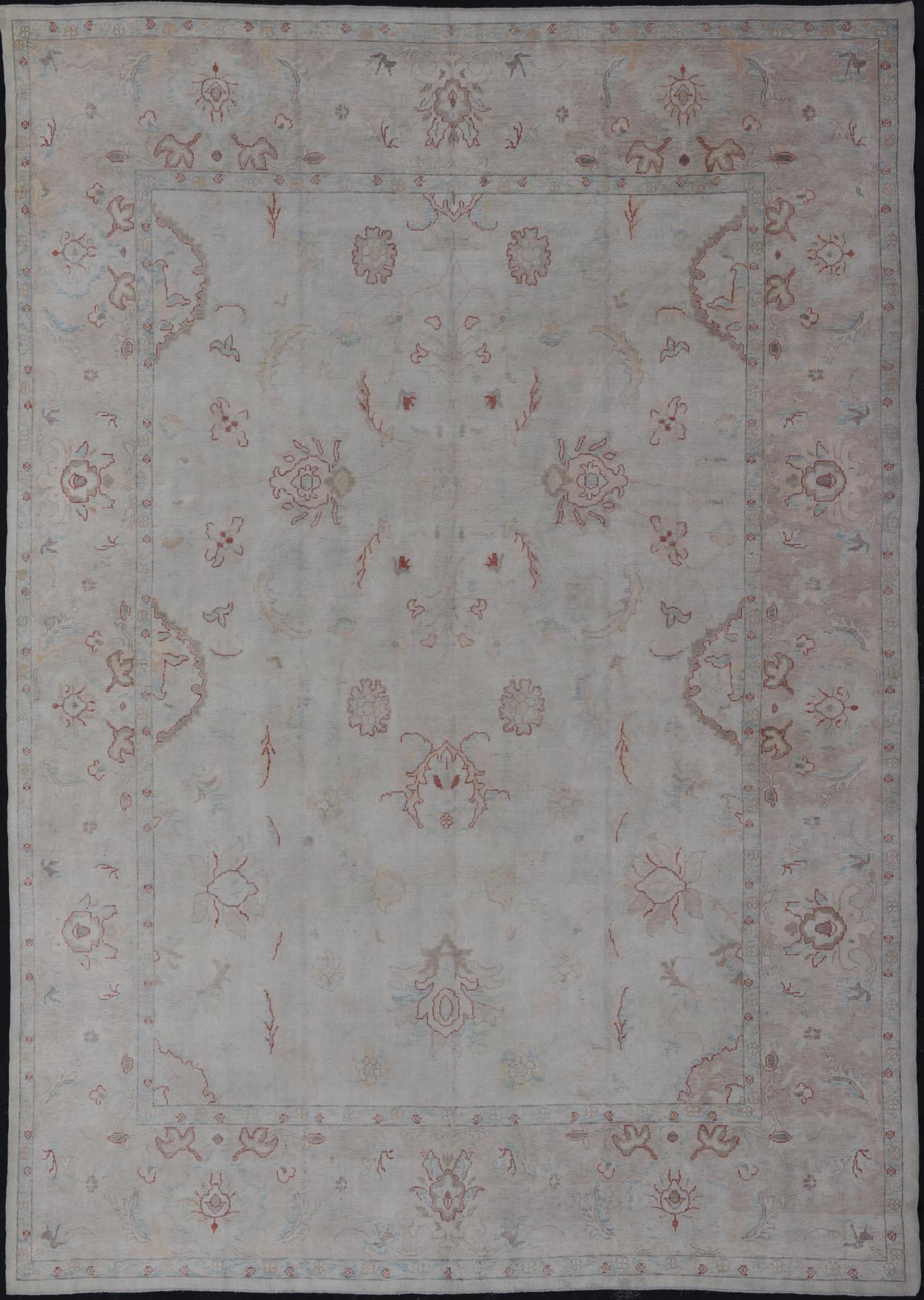 Large Turkish Oushak Rug with Pastel Colors and All - Over Floral Design Large Turkish Oushak Rug, Keivan Woven Arts / rug EN - 115175, country of origin / type: Turkey / Oushak, circa Late - 20th Century. Measures: 13'7 x 18'8. This vin... - Keivan Woven ArtsEN - 115175 - 2053Rug
