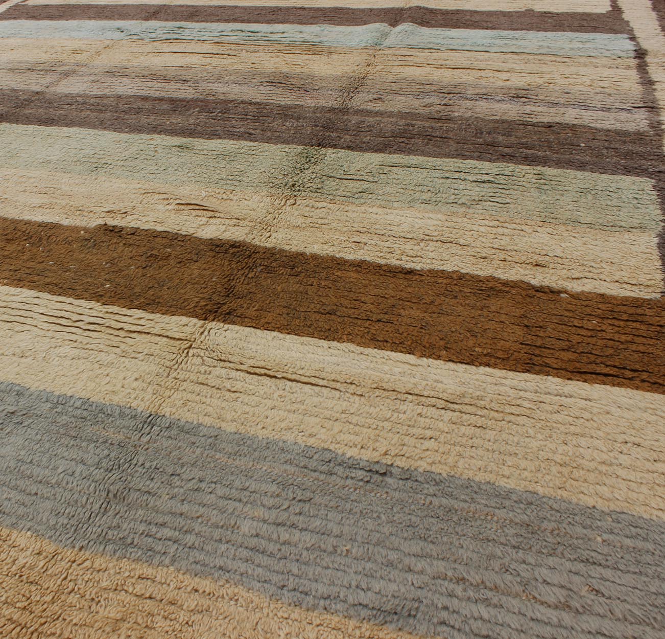 Vintage Tulu Rug with Multiple Bands of Colors This unique Tulu carpet bears a beautiful display of multiple bands in various colors enclosed by a simple border. Measures: 5'9 x 9'8. - Keivan Woven ArtsEN - 115878 - 2097Rug