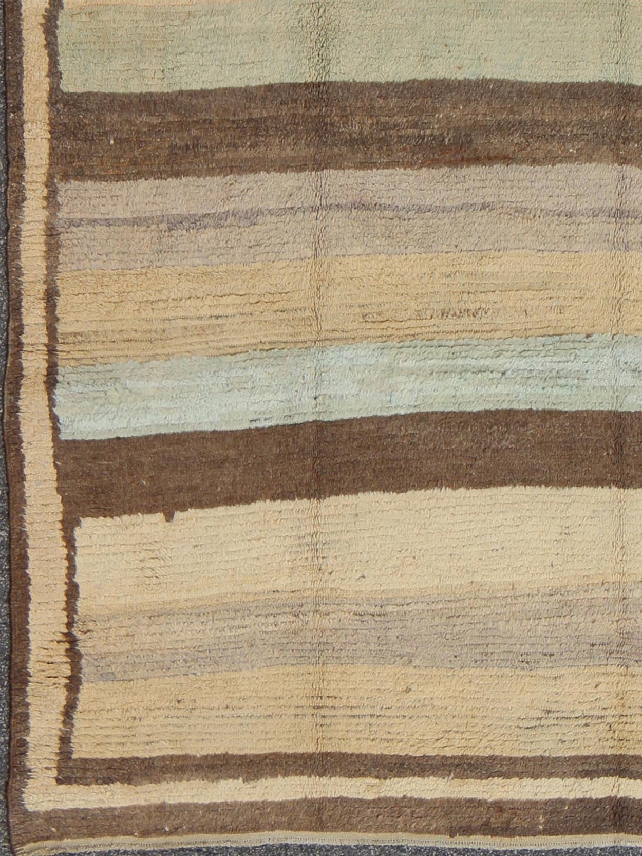 Vintage Tulu Rug with Multiple Bands of Colors This unique Tulu carpet bears a beautiful display of multiple bands in various colors enclosed by a simple border. Measures: 5'9 x 9'8. - Keivan Woven ArtsEN - 115878 - 2097Rug