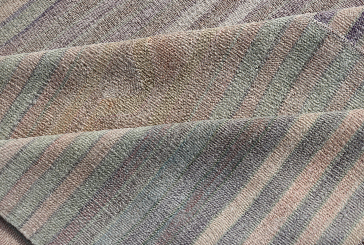 Vintage Hand Woven Turkish Paneled Kilim Vintage Rug in Earthy Tones. Measures: 10'0 x 15'0 Vintage Hand Woven Turkish Paneled Kilim Vintage Rug in Muted Colors. Keivan Woven Arts / rug EN - 13119 country of origin / type: Turkey / Kilim, cir... - Keivan Woven ArtsEN - 13119 - 21609Rug