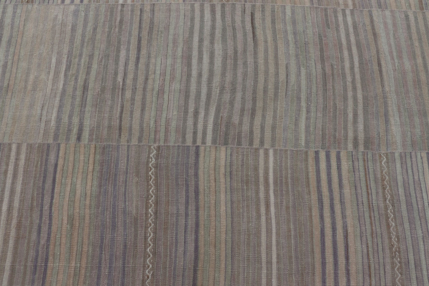 Vintage Hand Woven Turkish Paneled Kilim Vintage Rug in Earthy Tones. Measures: 10'0 x 15'0 Vintage Hand Woven Turkish Paneled Kilim Vintage Rug in Muted Colors. Keivan Woven Arts / rug EN - 13119 country of origin / type: Turkey / Kilim, cir... - Keivan Woven ArtsEN - 13119 - 21609Rug