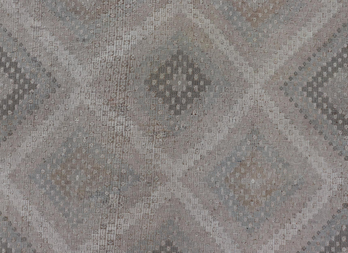 Vintage Turkish Flat - Weave Embroidered Rug with Geometric Diamond Design Embroidered vintage flat weave rug from Turkey in shades of tan, taupe, gray cream and neutrals with geometric pattern, Keivan Woven Arts / rug EN - 13653, country of origin ... - Keivan Woven ArtsEN - 13653 - 19256