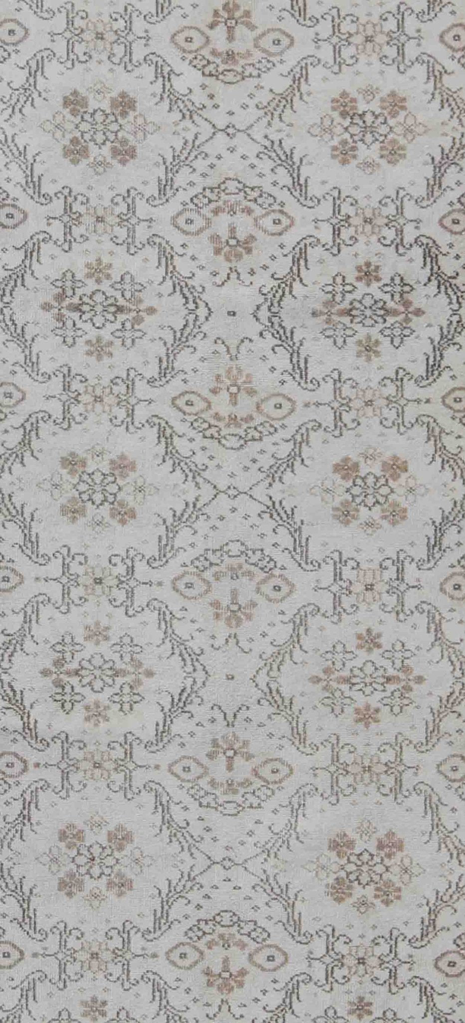 Vintage Turkish Oushak Carpet with Ivory Ground and Repeating Floral Design. Keivan Woven Arts / circa/1940 rug/ EN - 140436 Mid - 20th Century Vintage Oushak. Measures: 5'2 x 8'9. The design of this beautiful vintage Oushak rug from mid - 20th centu... - Keivan Woven ArtsEN - 140436 - 5664Rug