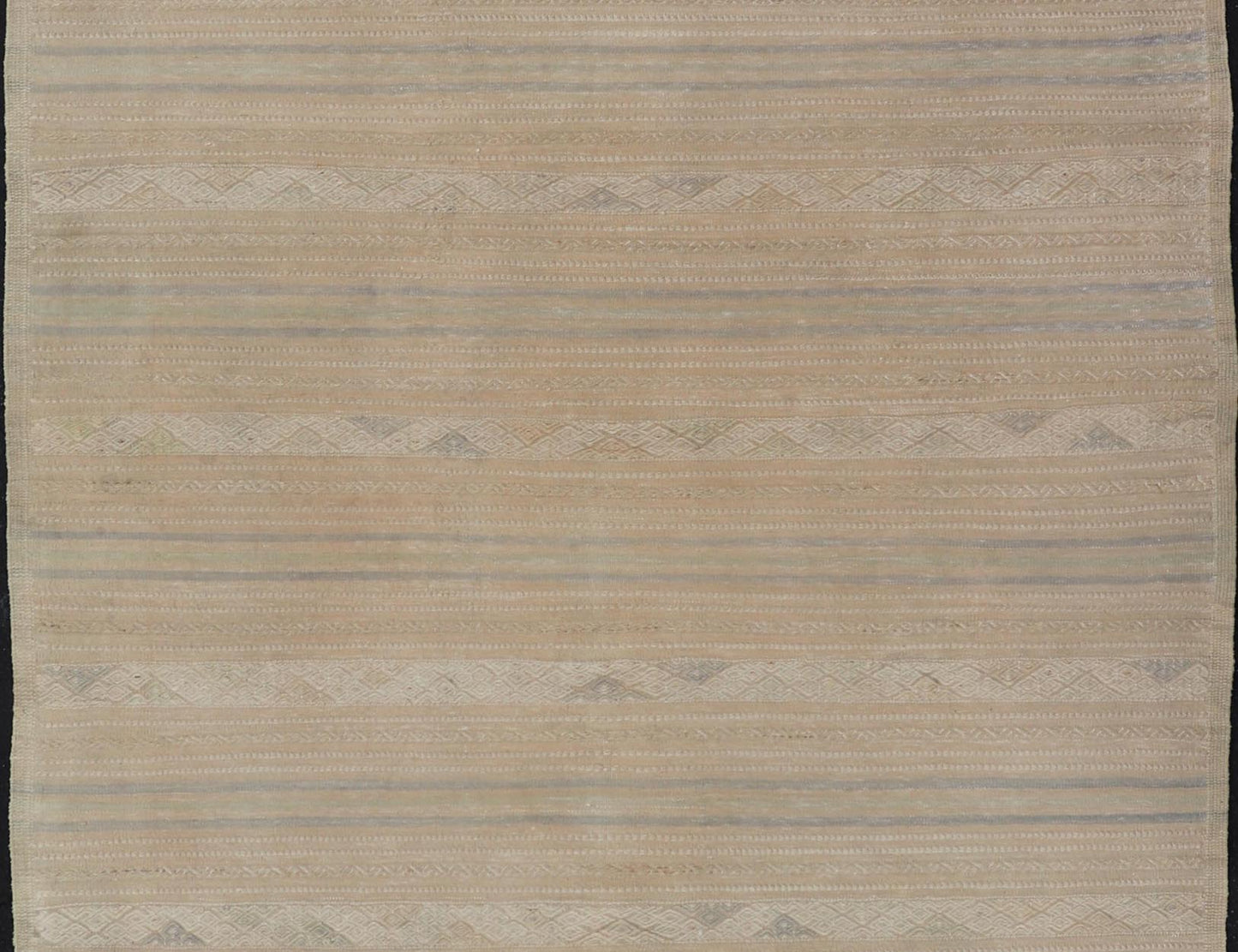 Turkish Vintage Gallery Kilim Rug with in Tan, Taupe, Brown, and Earthy Tones. Keivan Woven Arts / rug EN - 14139, country of origin / type: Turkey / Kilim, circa 1950 Measures: 6'0 x 10'3 Vintage Turkish Kilim minimalist stripe design Kilim from ... - Keivan Woven ArtsEN - 14139 - 23953Rug