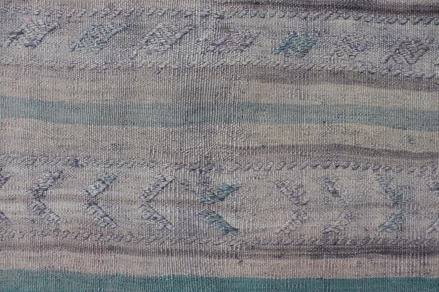 Vintage Kilim Rug in Stripe design by Keivan Woven Arts Measures: 3' X 4'8 This remarkable Turkish kilim with embroideries features stripe pattern and soft tones. the rich tradition of Kilim weaving in central Anatolian region goes bac... - Keivan Woven ArtsEN - 1501 - 27490Rug