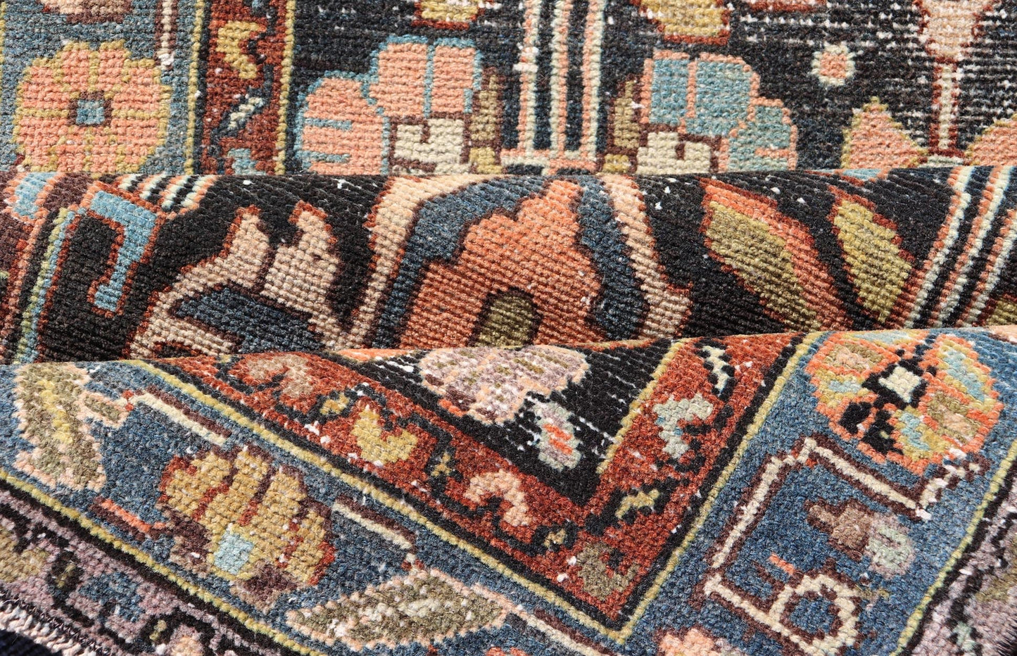 Measures: 2'6 x 9'4 Antique Persian Keivan Woven Arts Hamedan Runner With Tribal Motifs in Pastel Colors. Keivan Woven Arts / rug EN - 15119, country of origin / type: Iran / Hamadan, circa 1910 This antique Persian hamadan runner, from wester... - Keivan Woven ArtsEN - 15119 - 21865Rug